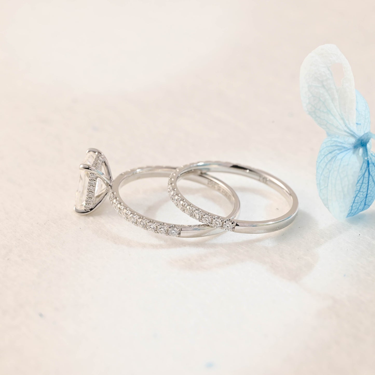 CausYou radiant cut bridal set CausYou Solid Gold Radiant Cut Moissanite Engagement Ring Set Wedding Ring Set, Bridal Set for Woman Wife