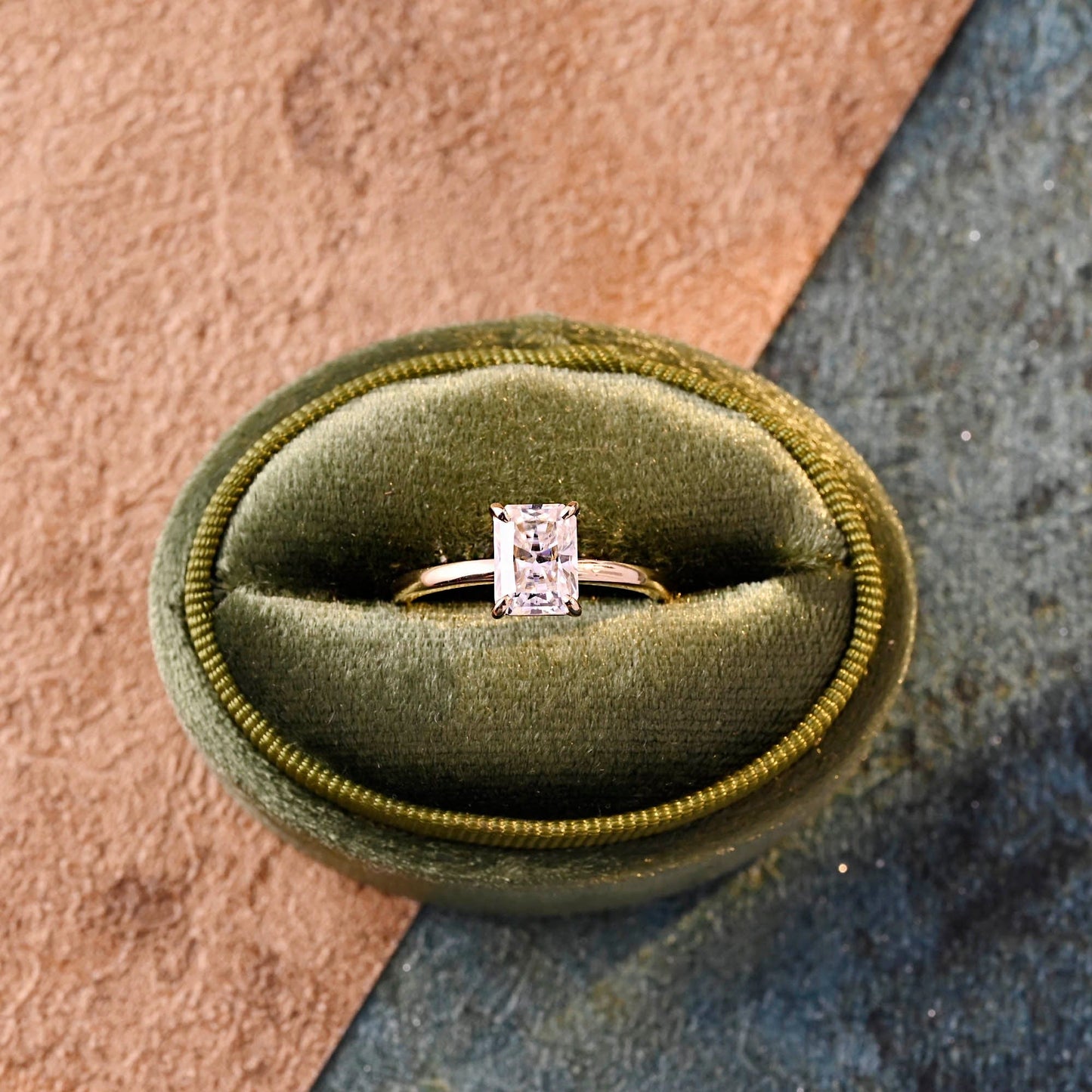 CausYou radiant cut diamond engagement ring CausYou Solid Gold D/VS1 Radiant Cut Lab Grown Diamond Engagement Ring, Solitaire Classic Wedding Bridal Ring