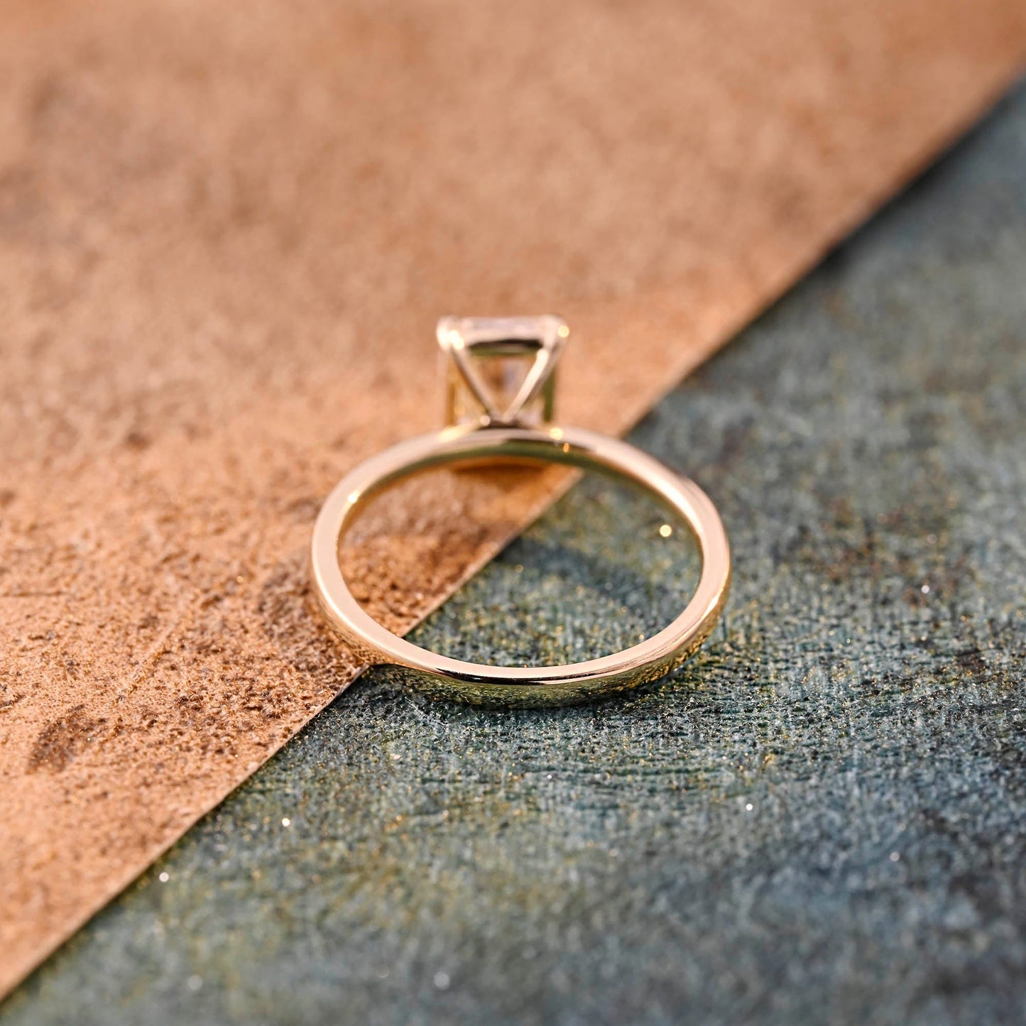 CausYou radiant cut diamond engagement ring CausYou Solid Gold D/VS1 Radiant Cut Lab Grown Diamond Engagement Ring, Solitaire Classic Wedding Bridal Ring