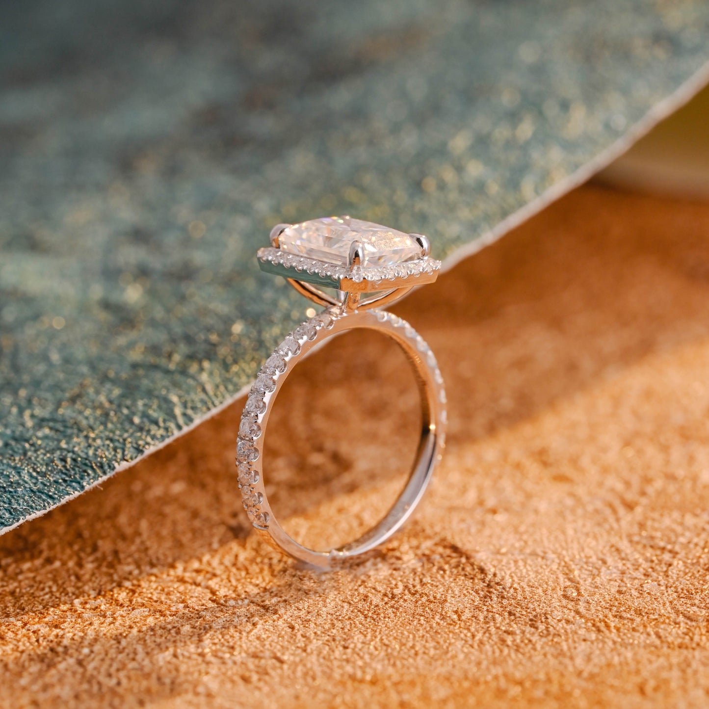 CausYou radiant cut diamond engagement ring Solid Gold D/VS1 Radiant Cut Lab Grown Diamond Engagement Ring, Promise Ring, Gift for Wife