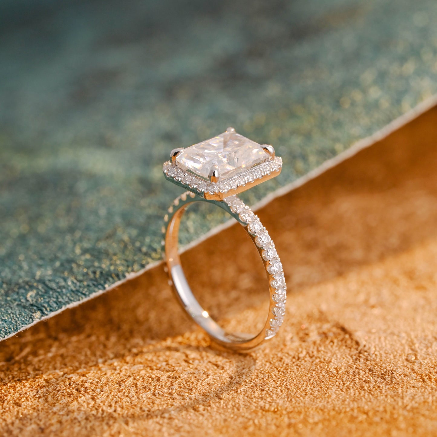 CausYou radiant cut diamond engagement ring Solid Gold D/VS1 Radiant Cut Lab Grown Diamond Engagement Ring, Promise Ring, Gift for Wife