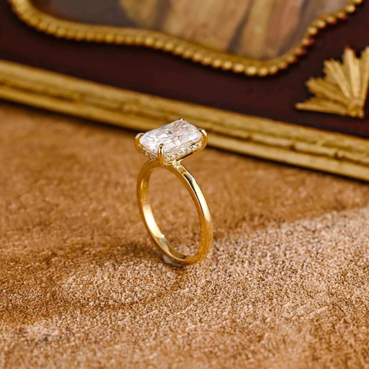 CausYou radiant cut diamond engagement ring Solid Gold D/VS1 Radiant Cut Lab Grown Diamond Engagement Ring, Promise Ring, Gift for Women Wife