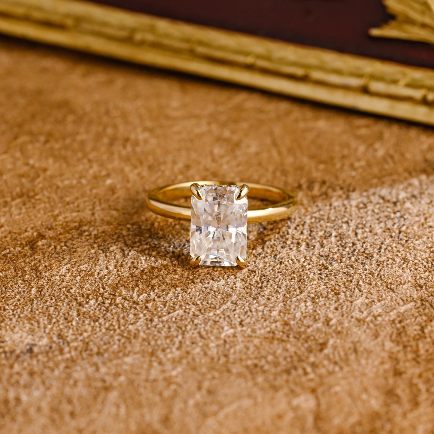CausYou radiant cut diamond engagement ring Solid Gold D/VS1 Radiant Cut Lab Grown Diamond Engagement Ring, Promise Ring, Gift for Women Wife