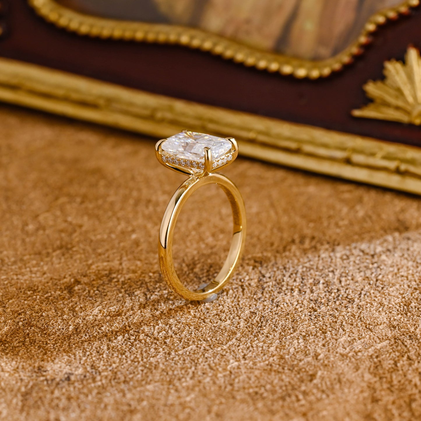 CausYou radiant cut diamond engagement ring Solid Gold D/VS1 Radiant Cut Lab Grown Diamond Engagement Ring, Promise Ring, Gift for Women Wife