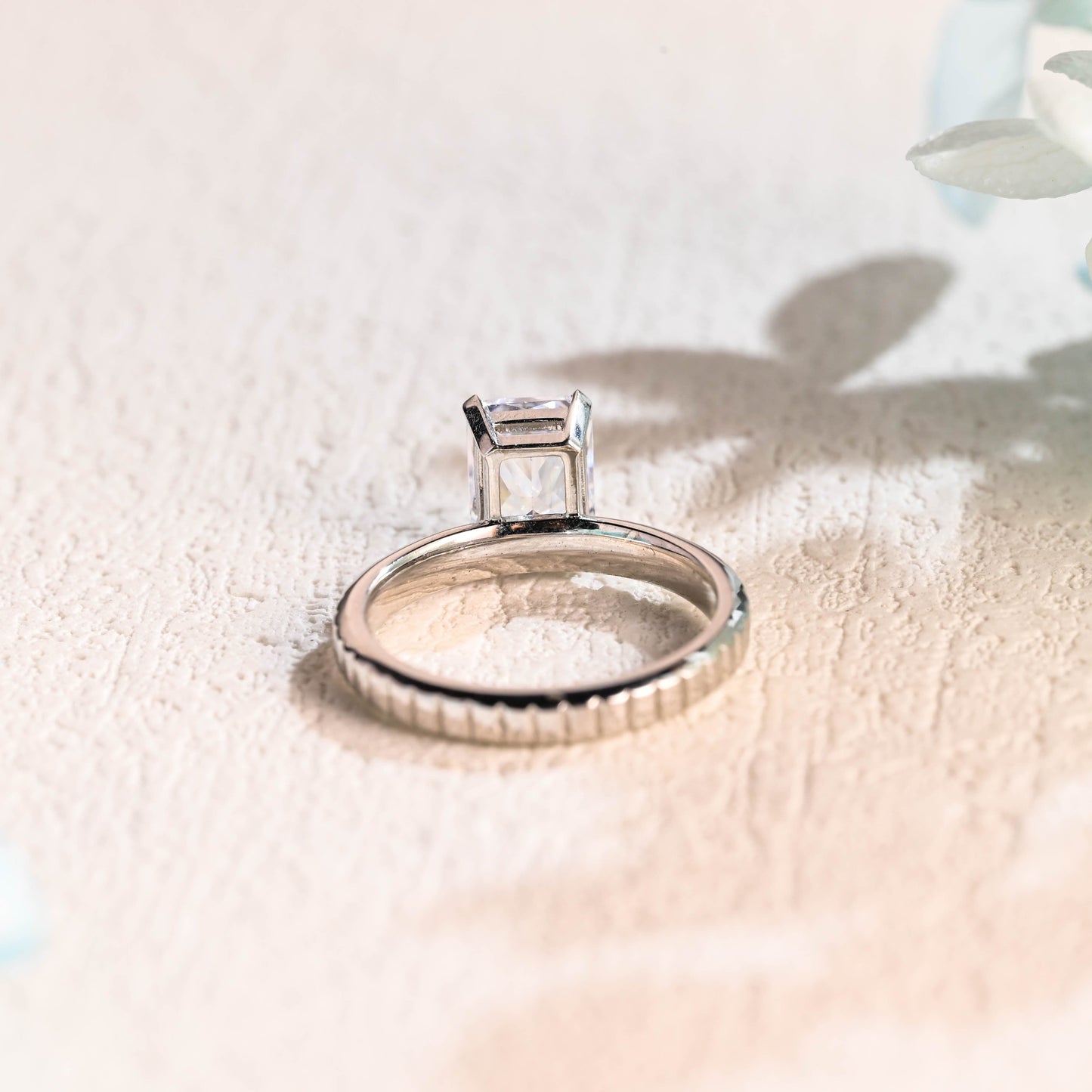 CausYou radiant cut moissanite engagement ring Solid Gold 2.5mm Width Radiant Cut Moissanite Engagement Ring, Solitaire Promise Ring, Proposal Ring, Gift for Women Wife