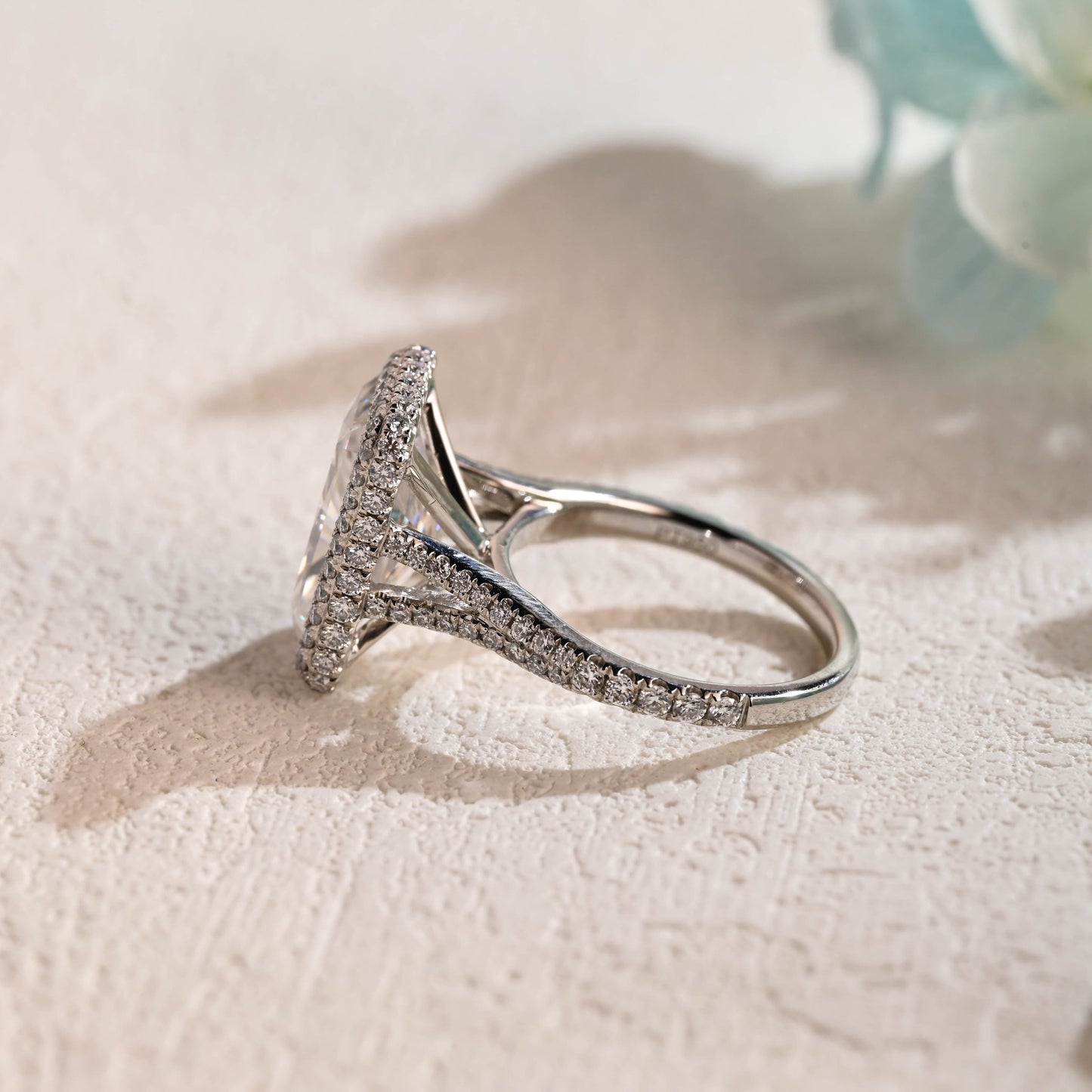 CausYou Radiant Cut Moissanite Engagement Ring Solid Gold Crushed Ice Radiant Cut Moissanite Engagement Ring, Promise Ring, Gift for Women Wife