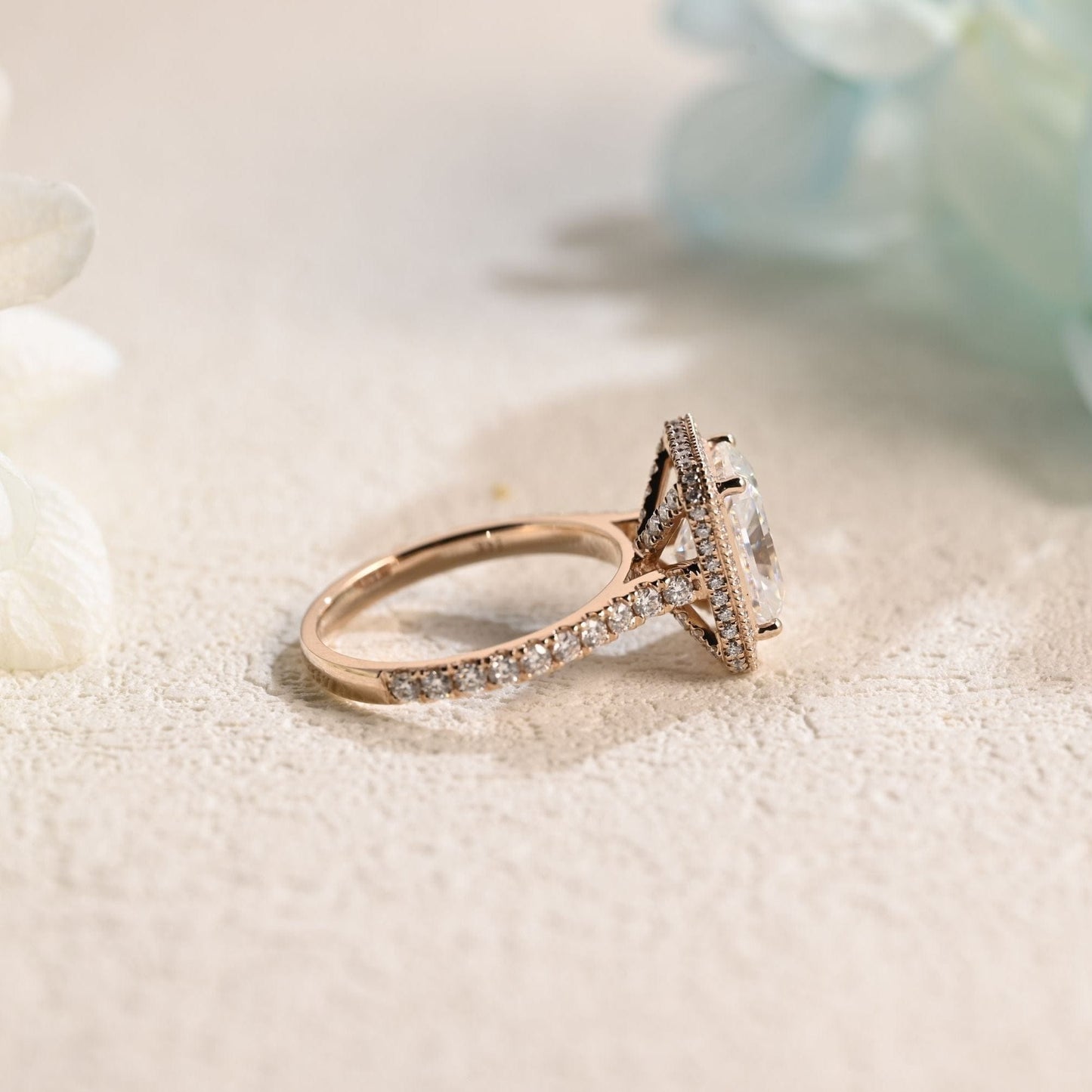 CausYou Radiant Cut Moissanite Engagement Ring Solid Gold Radiant Cut Moissanite Engagement Ring, Promise Ring, Proposal Ring
