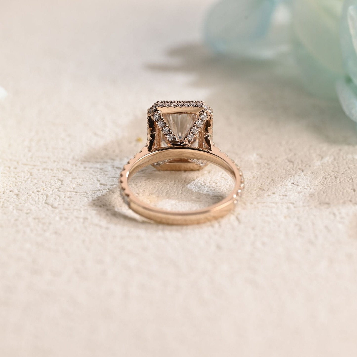 CausYou Radiant Cut Moissanite Engagement Ring Solid Gold Radiant Cut Moissanite Engagement Ring, Promise Ring, Proposal Ring