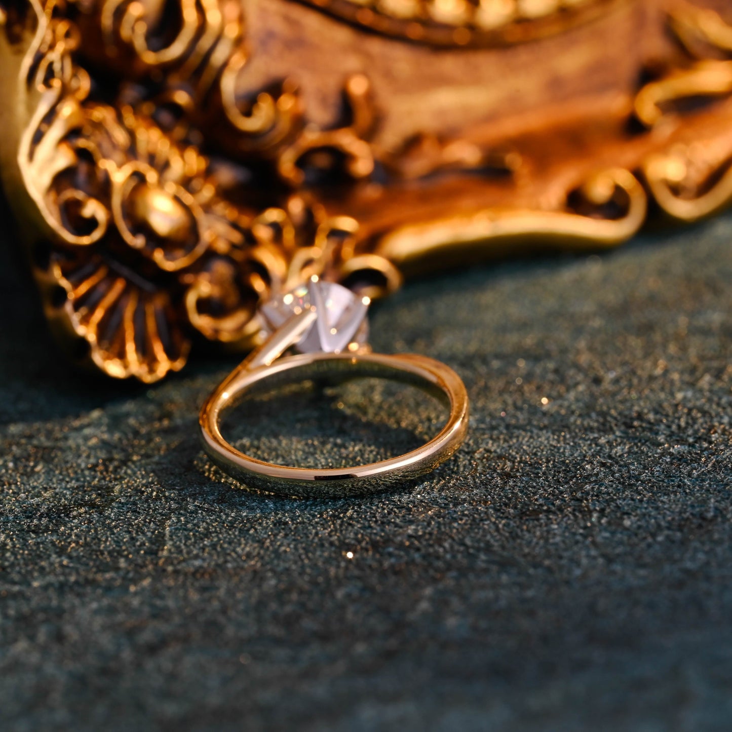 CausYou round cut diamond engagement ring CausYou Solid Gold D/VS1 Bypass Two Tone Round Cut Lab Grown Diamond Engagement Ring