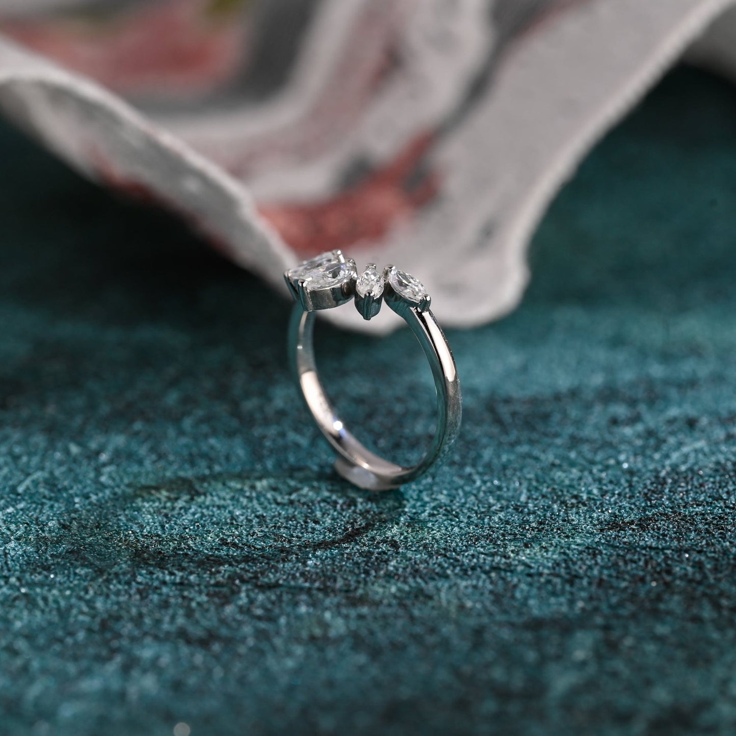 CausYou round cut diamond engagement ring Solid Gold Lab Grown Diamond Wedding Band, Curved Wedding Ring, Gift for Woman Wife