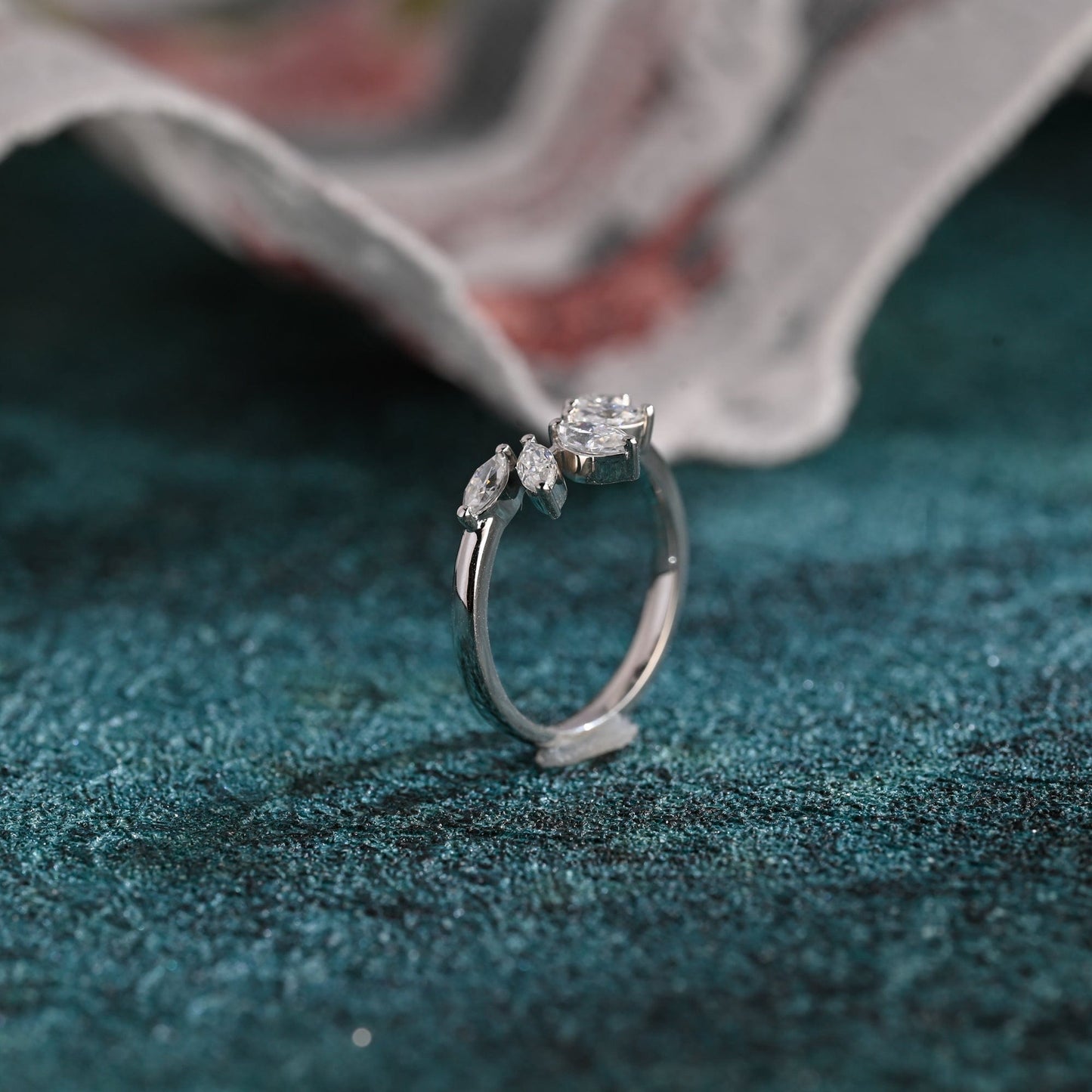 CausYou round cut diamond engagement ring Solid Gold Lab Grown Diamond Wedding Band, Curved Wedding Ring, Gift for Woman Wife
