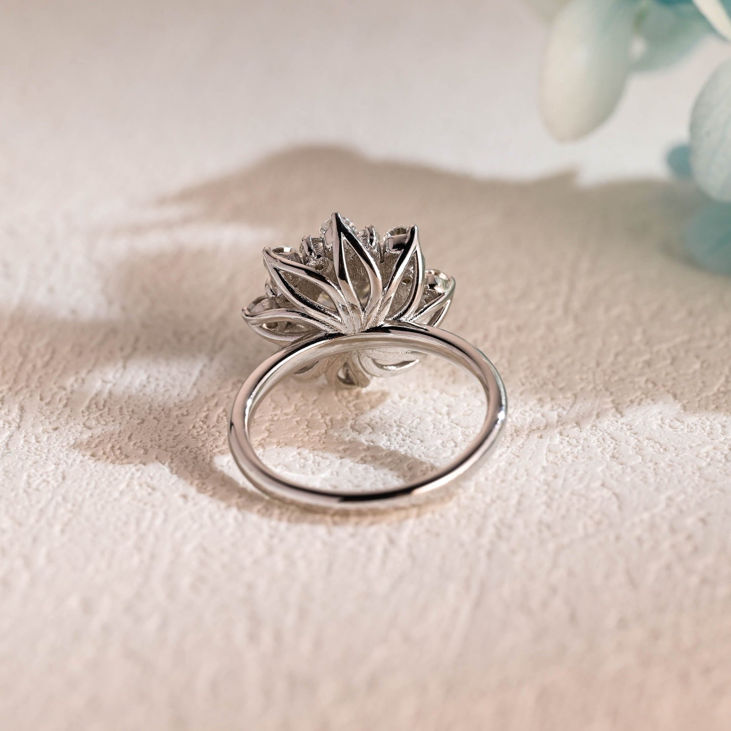 CausYou round cut moissanite engagement ring Solid Gold Floral Round Moissanite Engagement Ring, Promise Ring, Proposal Ring, Gift for Woman, Wife