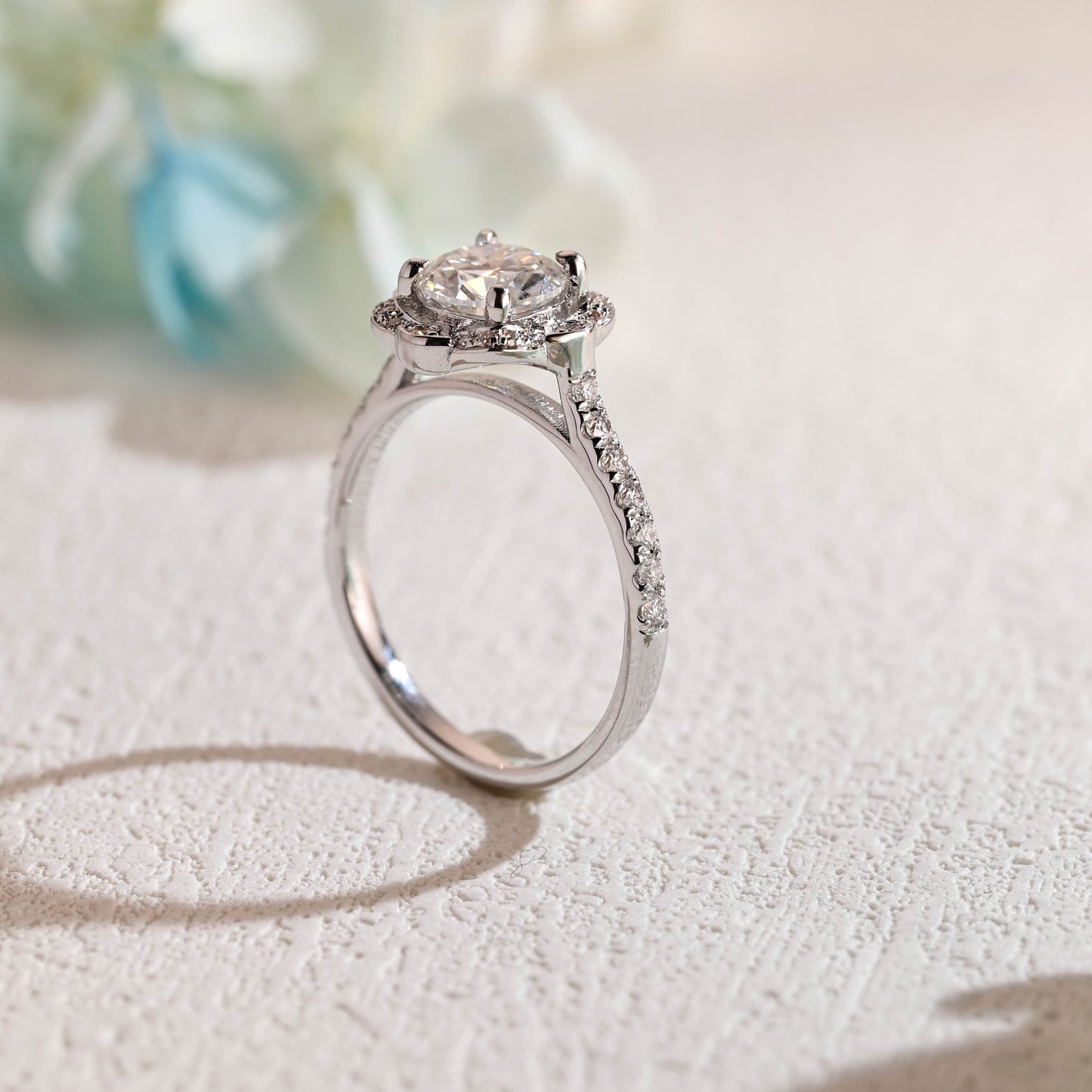 CausYou round cut moissanite engagement ring Solid Gold Round Cut Moissanite Engagement Ring, Promise Ring, Proposal Ring, Gift for Woman, Wife