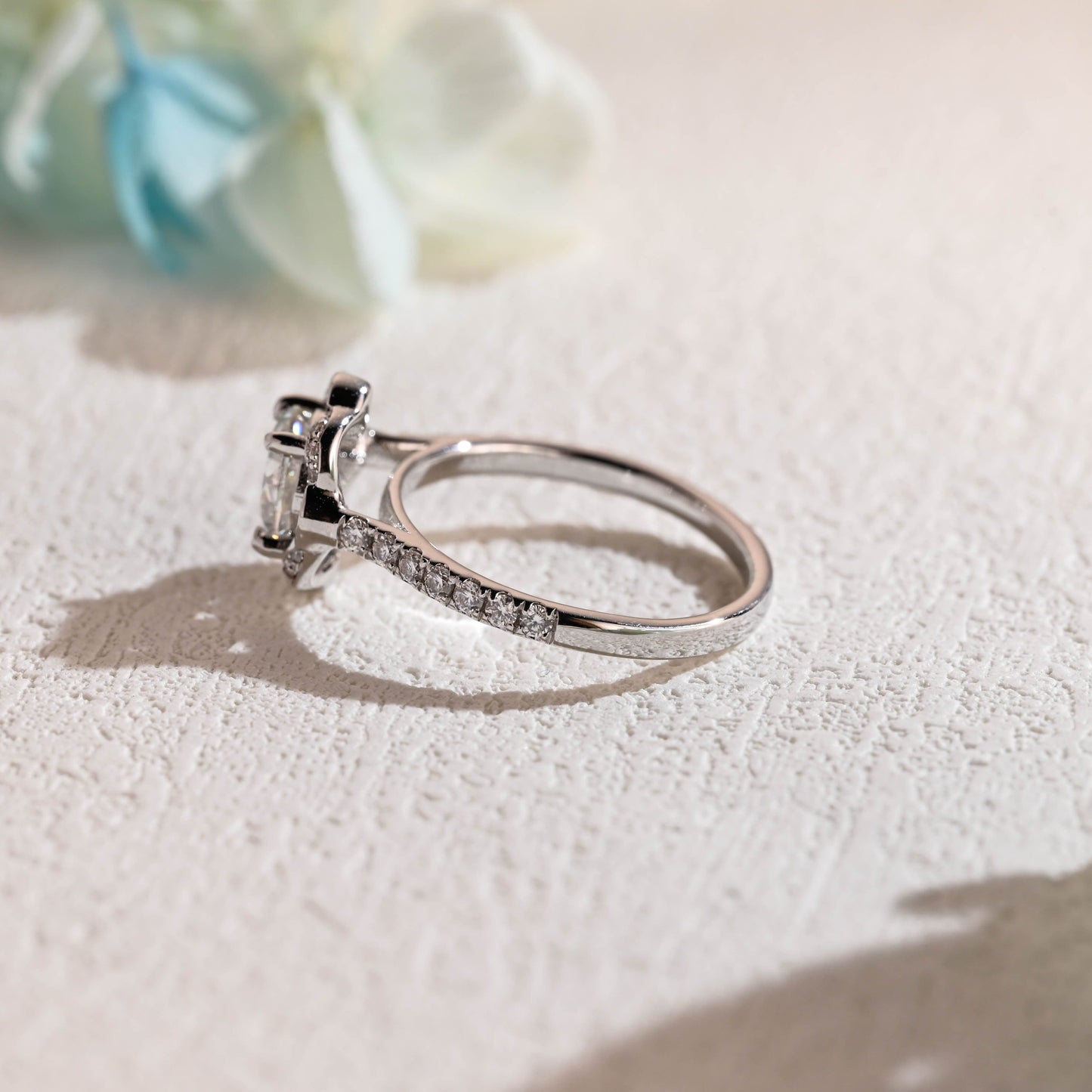 CausYou round cut moissanite engagement ring Solid Gold Round Cut Moissanite Engagement Ring, Promise Ring, Proposal Ring, Gift for Woman, Wife