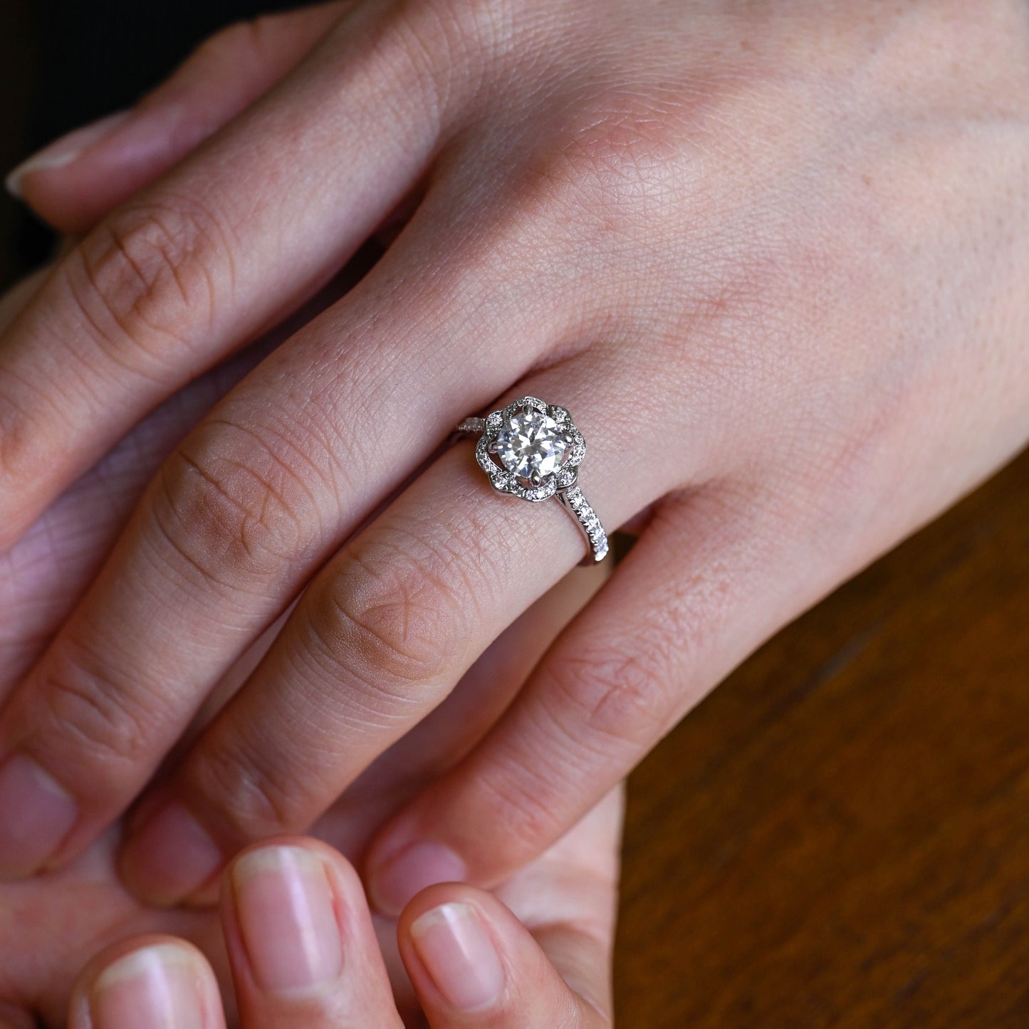 CausYou round cut moissanite engagement ring Solid Gold Round Cut Moissanite Engagement Ring, Promise Ring, Proposal Ring, Gift for Woman, Wife