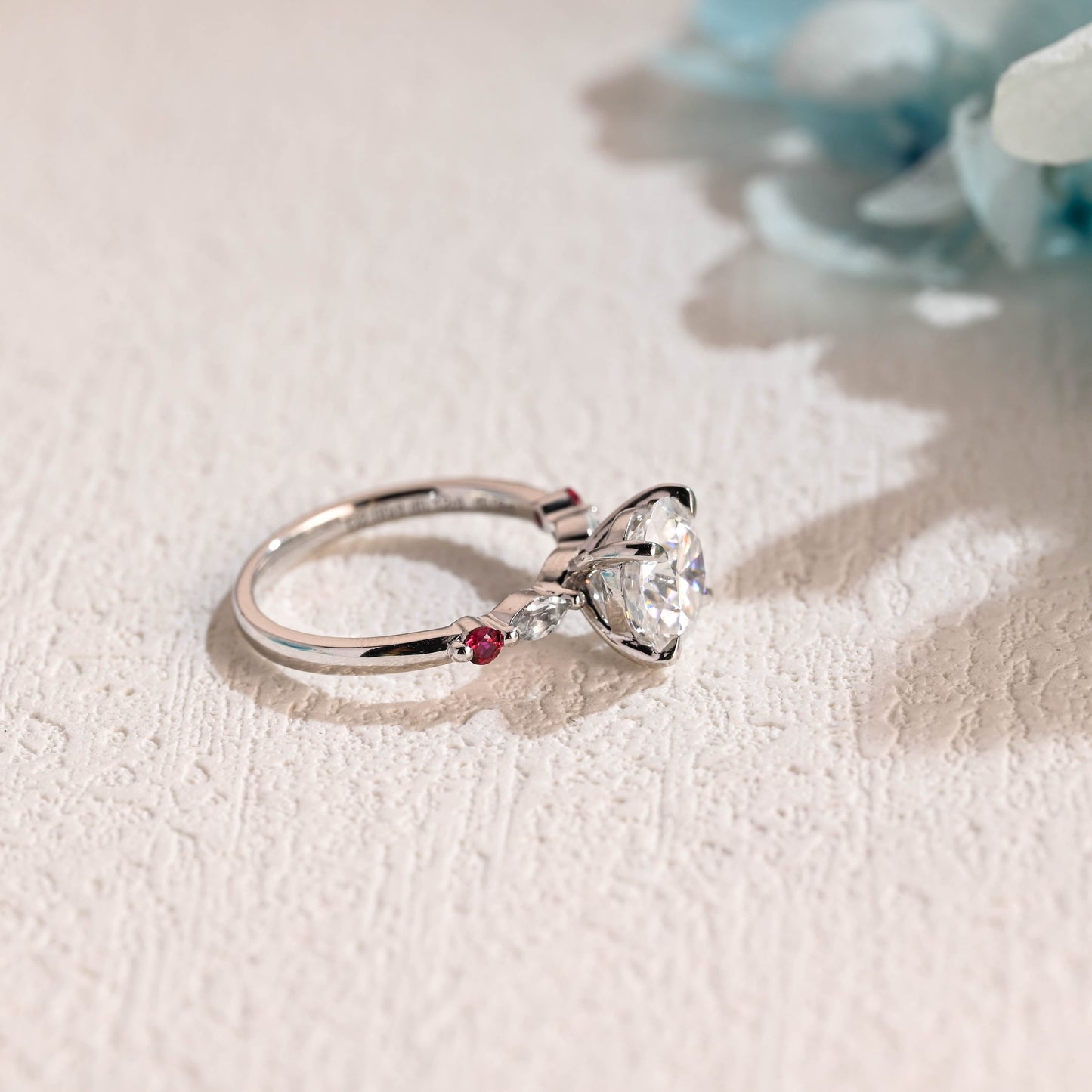 CausYou round cut moissanite engagement ring Solid Gold Round Cut Moissanite Engagement Ring, Promise Ring, Proposal Ring, Gift for Women Wife