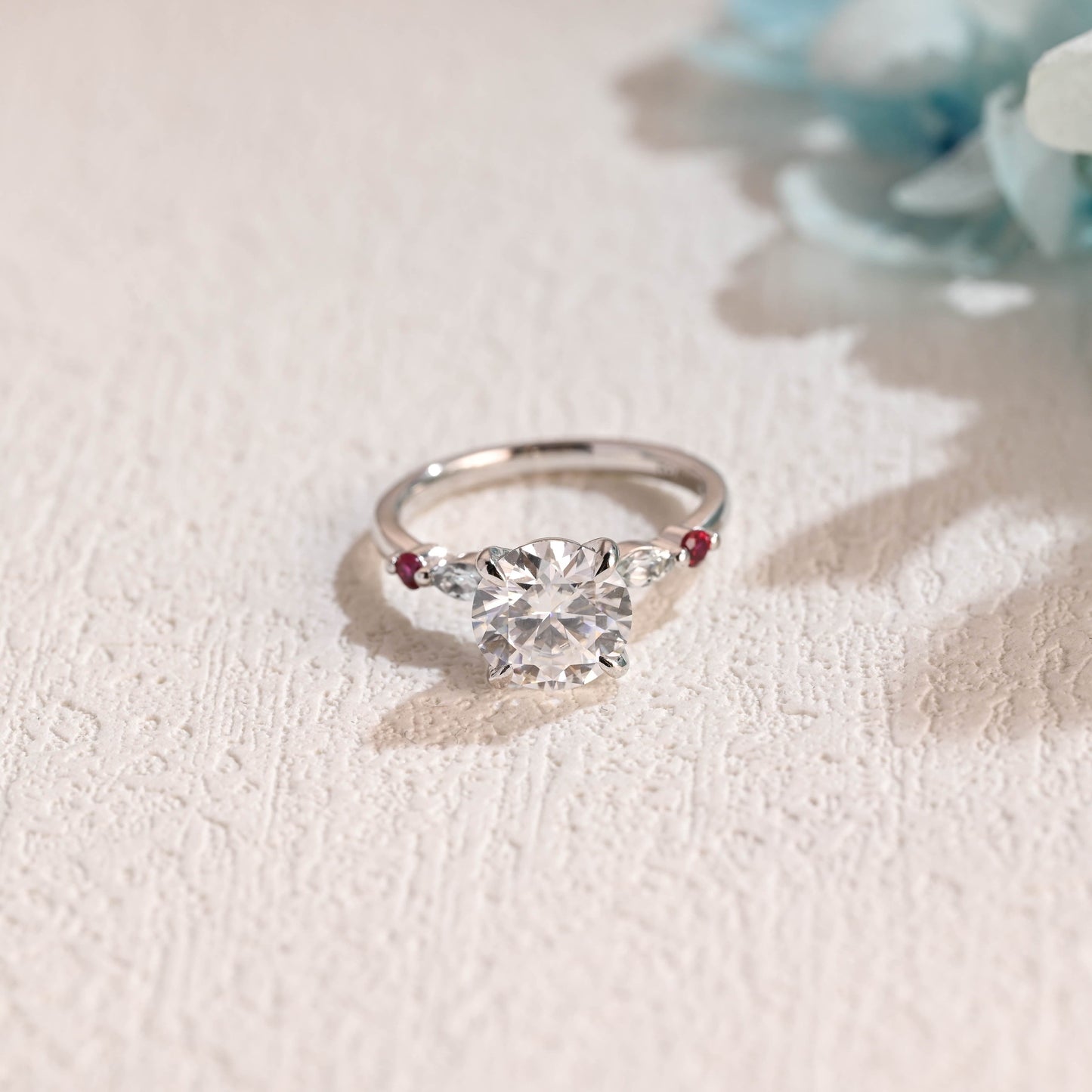 CausYou round cut moissanite engagement ring Solid Gold Round Cut Moissanite Engagement Ring, Promise Ring, Proposal Ring, Gift for Women Wife