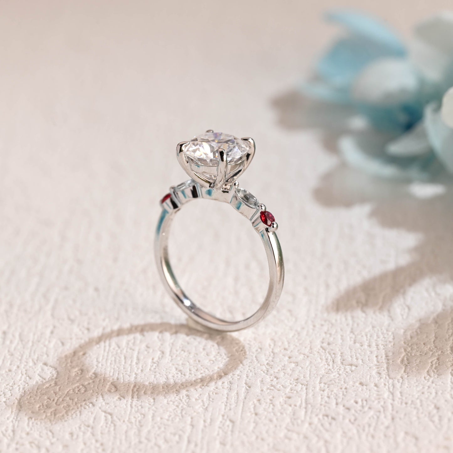 CausYou round cut moissanite engagement ring Solid Gold Round Cut Moissanite Engagement Ring, Promise Ring, Proposal Ring, Gift for Women Wife