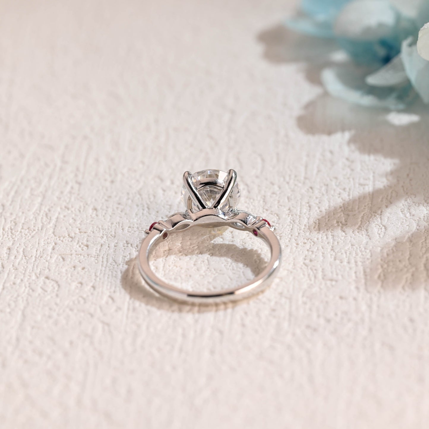 CausYou round cut moissanite engagement ring Solid Gold Round Cut Moissanite Engagement Ring, Promise Ring, Proposal Ring, Gift for Women Wife