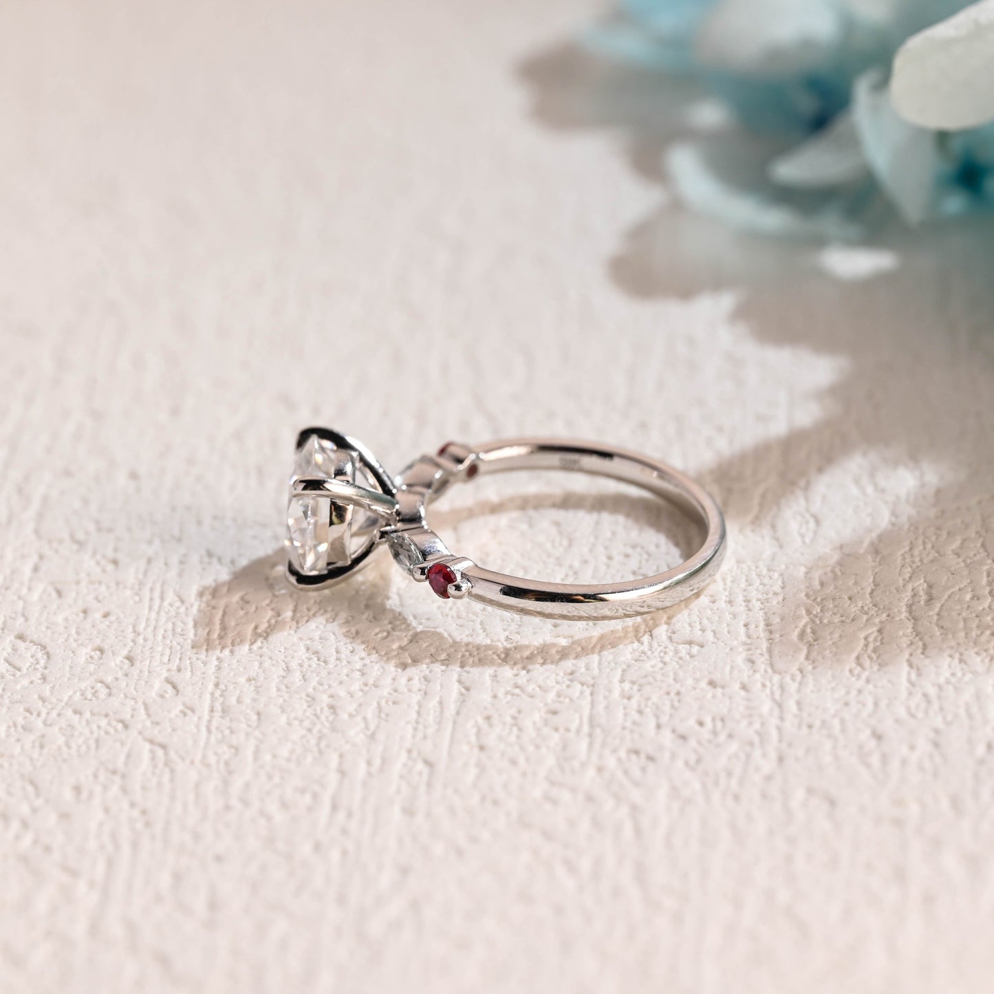 CausYou round cut moissanite engagement ring Solid Gold Round Cut Moissanite Engagement Ring, Promise Ring, Proposal Ring, Gift for Women Wife