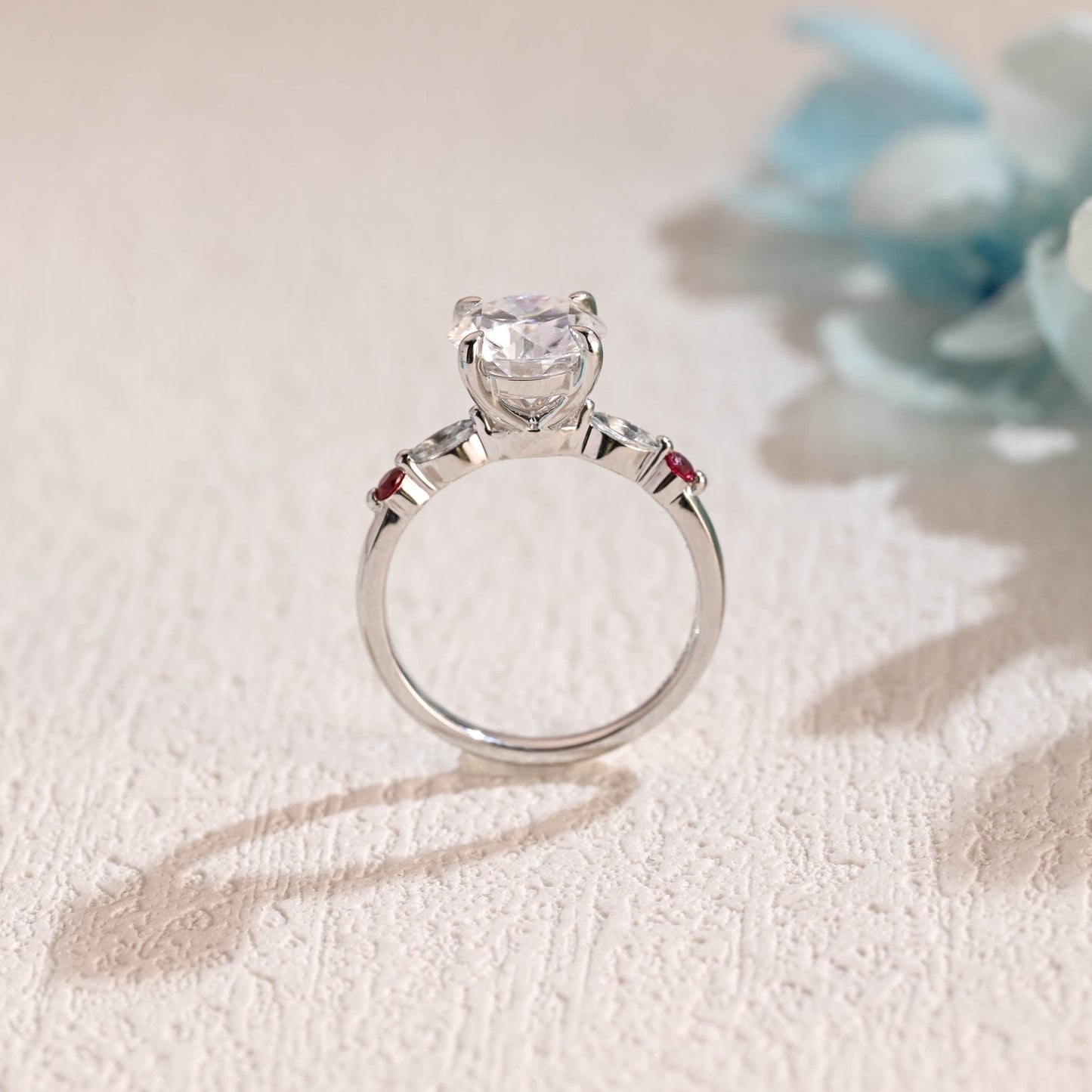 CausYou round cut moissanite engagement ring Solid Gold Round Cut Moissanite Engagement Ring, Promise Ring, Proposal Ring, Gift for Women Wife