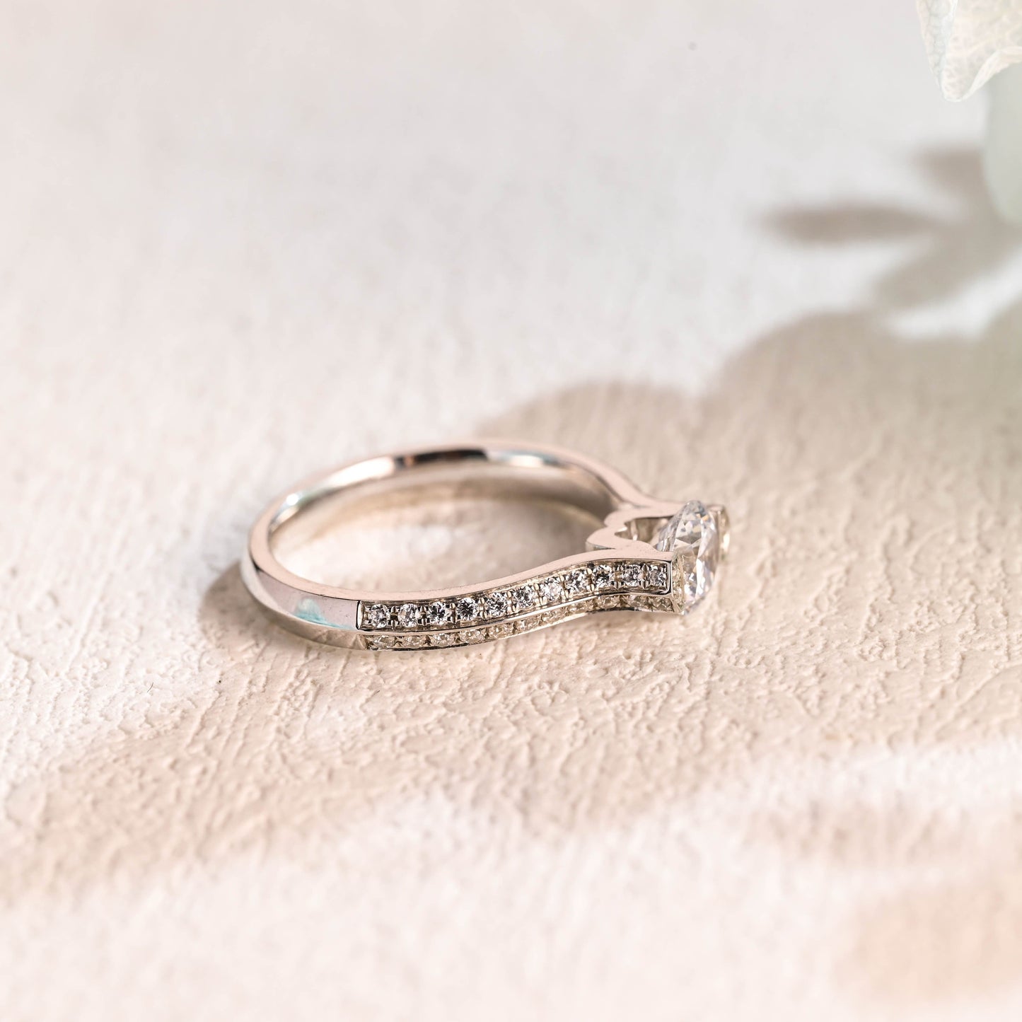 CausYou round cut moissanite engagement ring Solid Gold Round Cut Moissanite Engagement Ring, Promise Ring, Proposal Ring, Gift for Women Wife