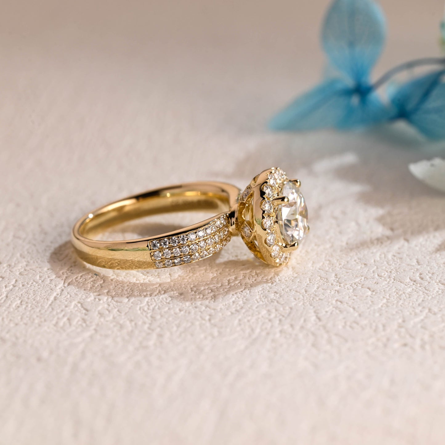 CausYou round cut moissanite engagement ring Solid Gold Round Cut Moissanite Engagement Ring, Proposal Ring, Vintage Wedding Ring for Women, Wife