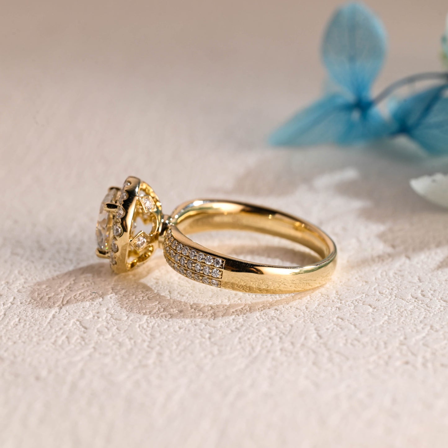 CausYou round cut moissanite engagement ring Solid Gold Round Cut Moissanite Engagement Ring, Proposal Ring, Vintage Wedding Ring for Women, Wife