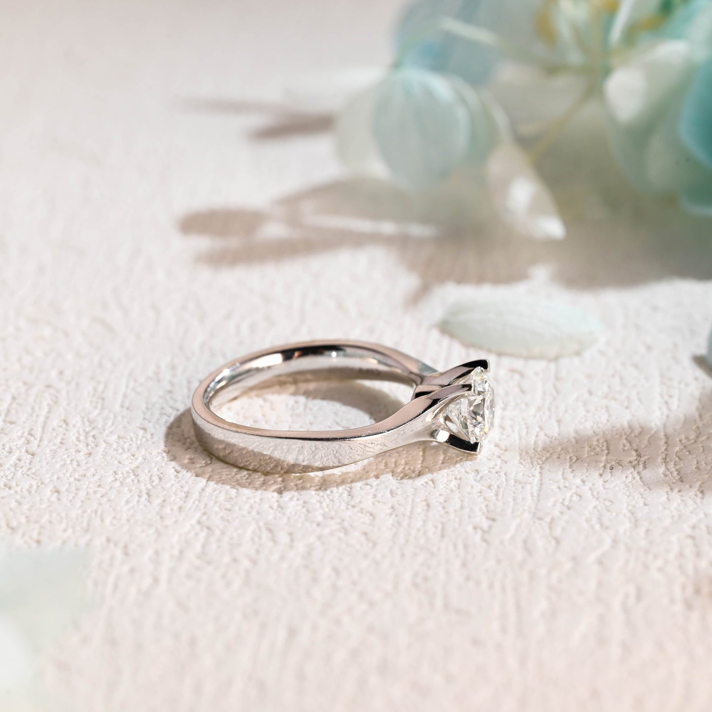 CausYou round cut moissanite engagement ring Solid Gold Round Cut Moissanite Engagement Ring, Solitaire Promise Ring, Bridal Ring, Gift for Women