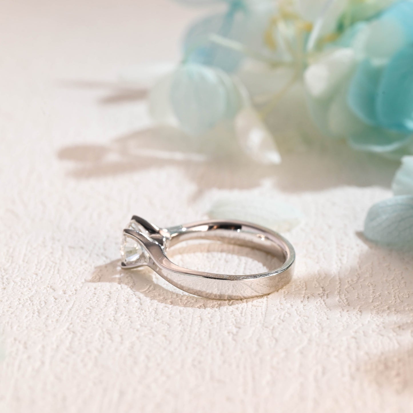 CausYou round cut moissanite engagement ring Solid Gold Round Cut Moissanite Engagement Ring, Solitaire Promise Ring, Bridal Ring, Gift for Women