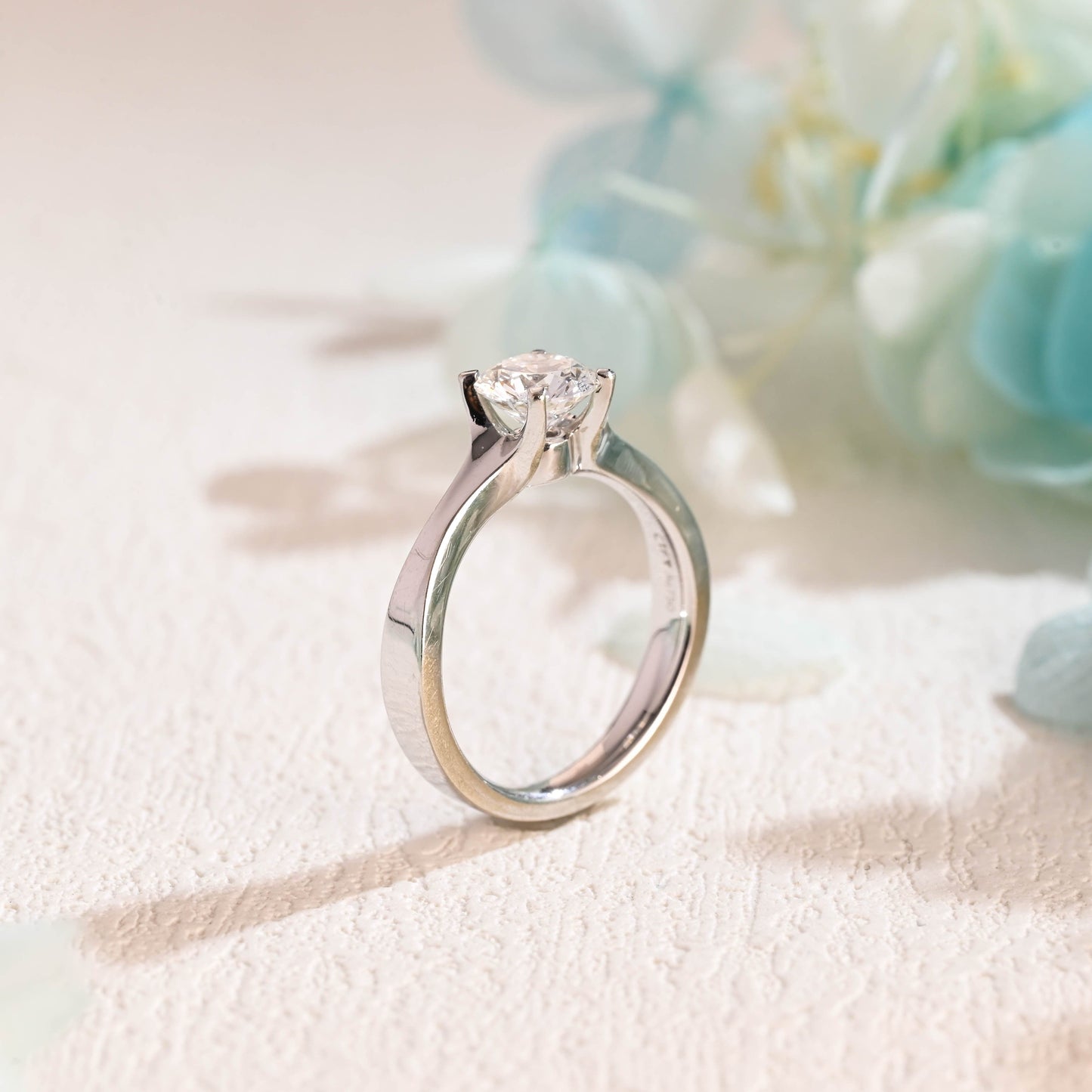 CausYou round cut moissanite engagement ring Solid Gold Round Cut Moissanite Engagement Ring, Solitaire Promise Ring, Bridal Ring, Gift for Women