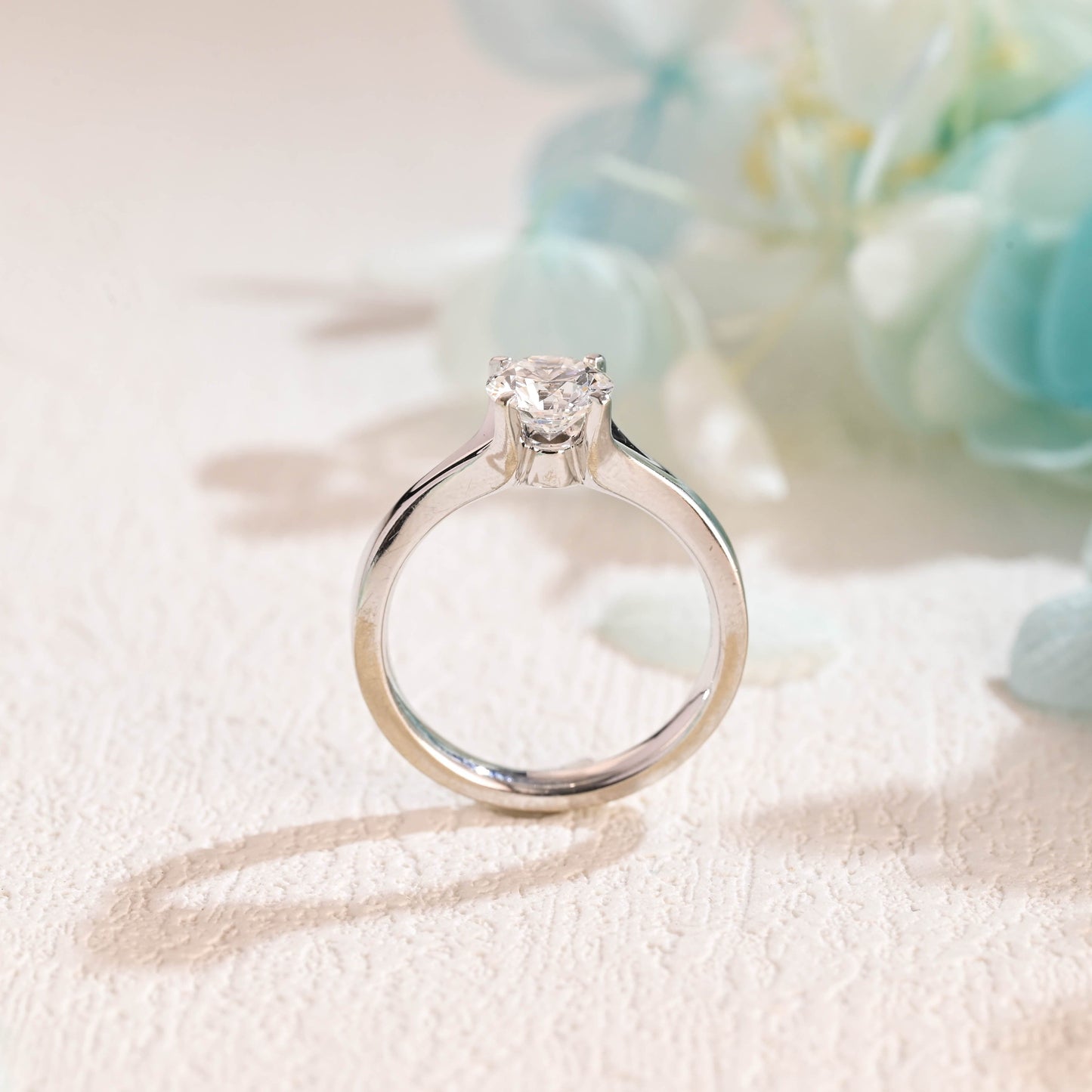 CausYou round cut moissanite engagement ring Solid Gold Round Cut Moissanite Engagement Ring, Solitaire Promise Ring, Bridal Ring, Gift for Women