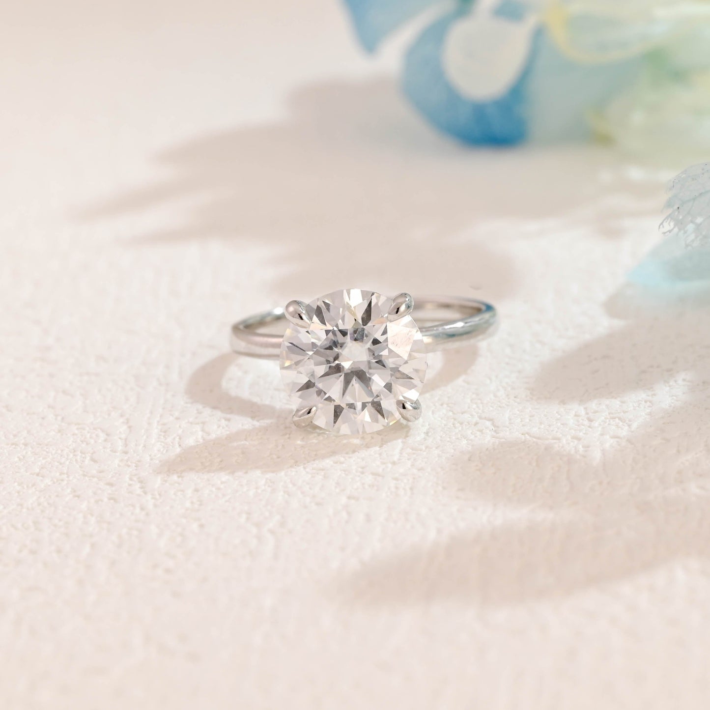 CausYou round cut moissanite engagement ring Solid Gold Round Cut Moissanite Engagement Ring, Solitaire Promise Ring, Proposal Ring, Gift for Women Wife