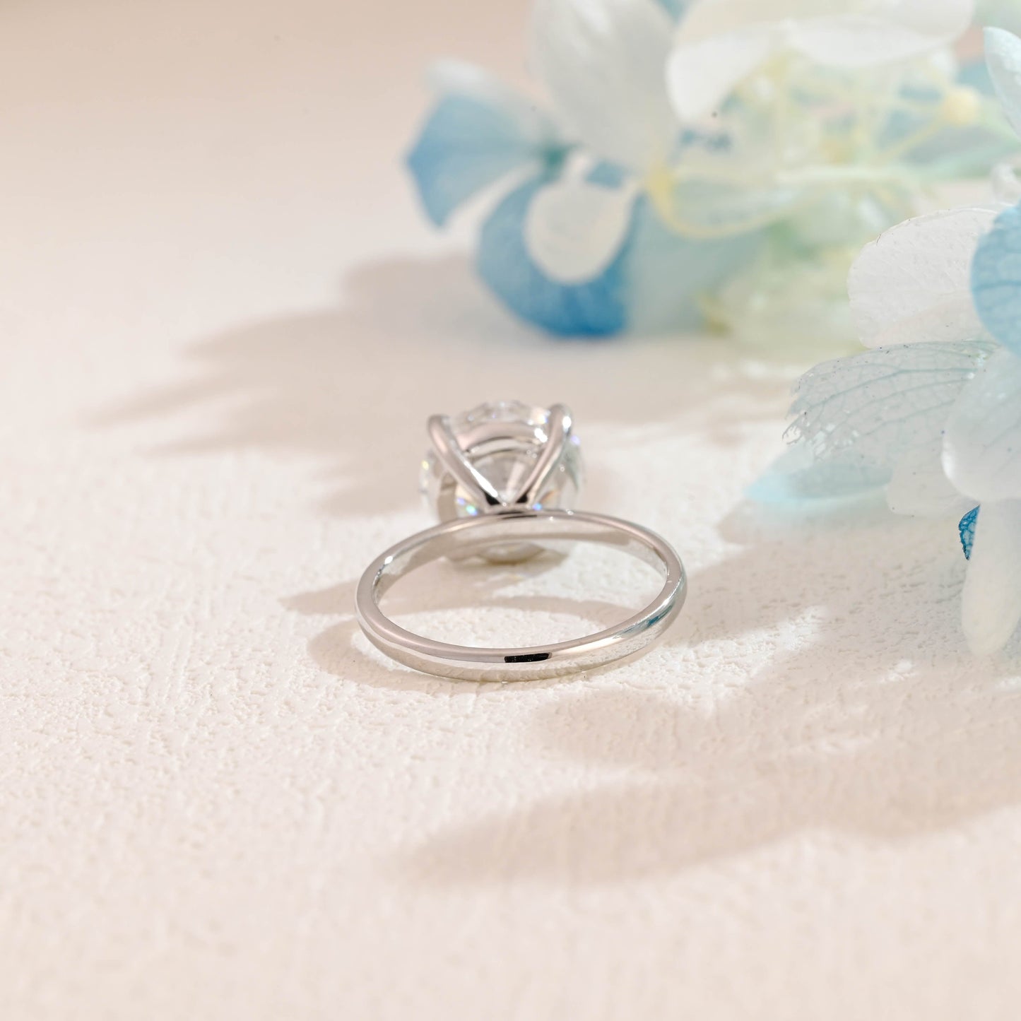 CausYou round cut moissanite engagement ring Solid Gold Round Cut Moissanite Engagement Ring, Solitaire Promise Ring, Proposal Ring, Gift for Women Wife