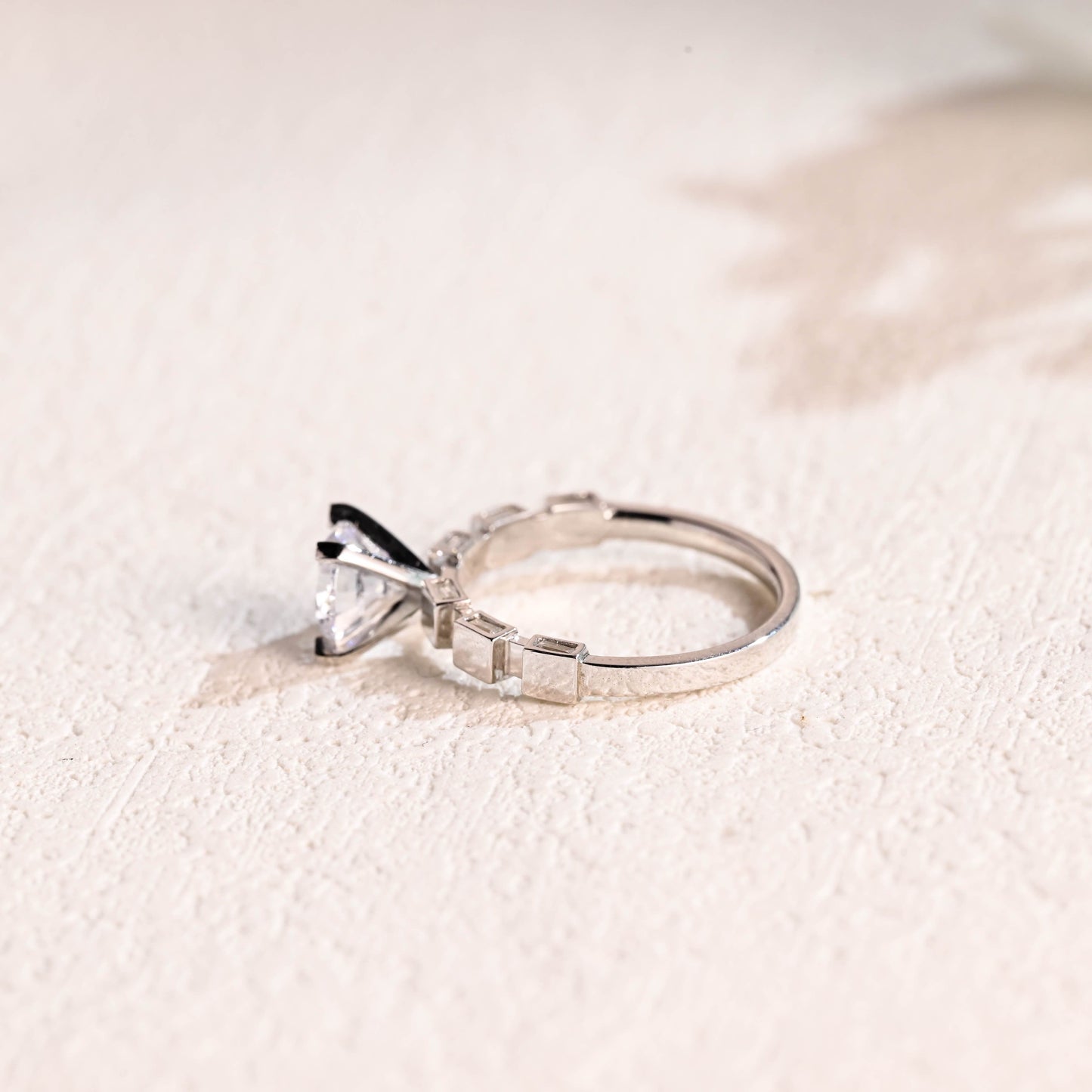 CausYou round cut moissanite engagement ring Solid Gold Round Cut Moissanite Engagement Ring, Solitaire Wedding Ring, Promise Ring, Gift for Women Wife