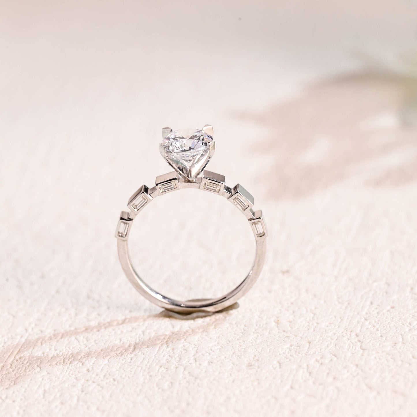 CausYou round cut moissanite engagement ring Solid Gold Round Cut Moissanite Engagement Ring, Solitaire Wedding Ring, Promise Ring, Gift for Women Wife