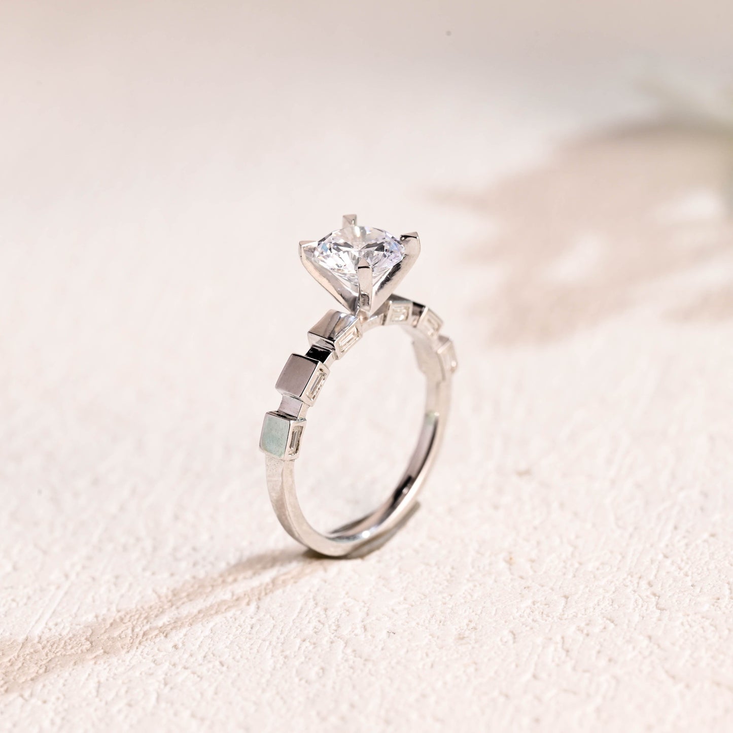 CausYou round cut moissanite engagement ring Solid Gold Round Cut Moissanite Engagement Ring, Solitaire Wedding Ring, Promise Ring, Gift for Women Wife