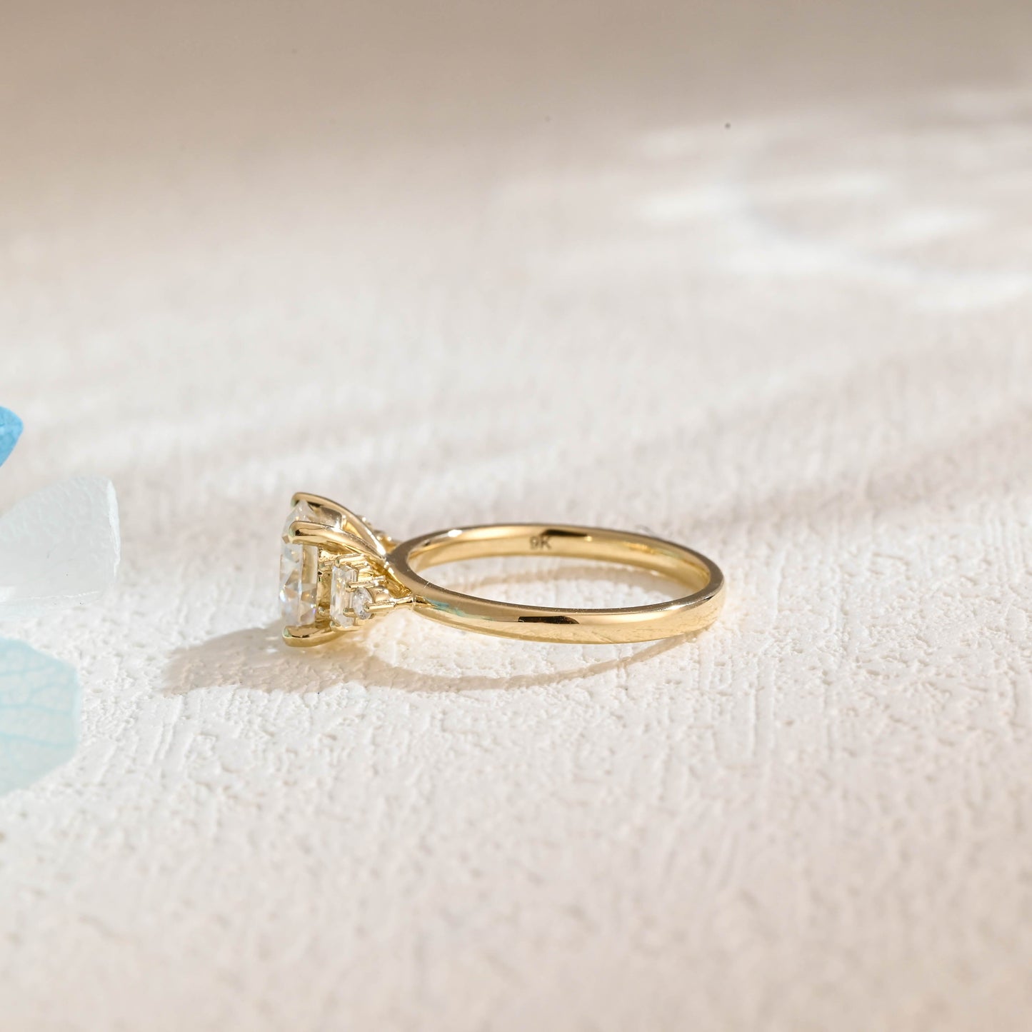 CausYou round cut moissanite engagement ring Solid Gold Round Cut Moissanite Engagement Ring, Wedding Ring, Promise Ring, Anniversary Gift for Women Wife