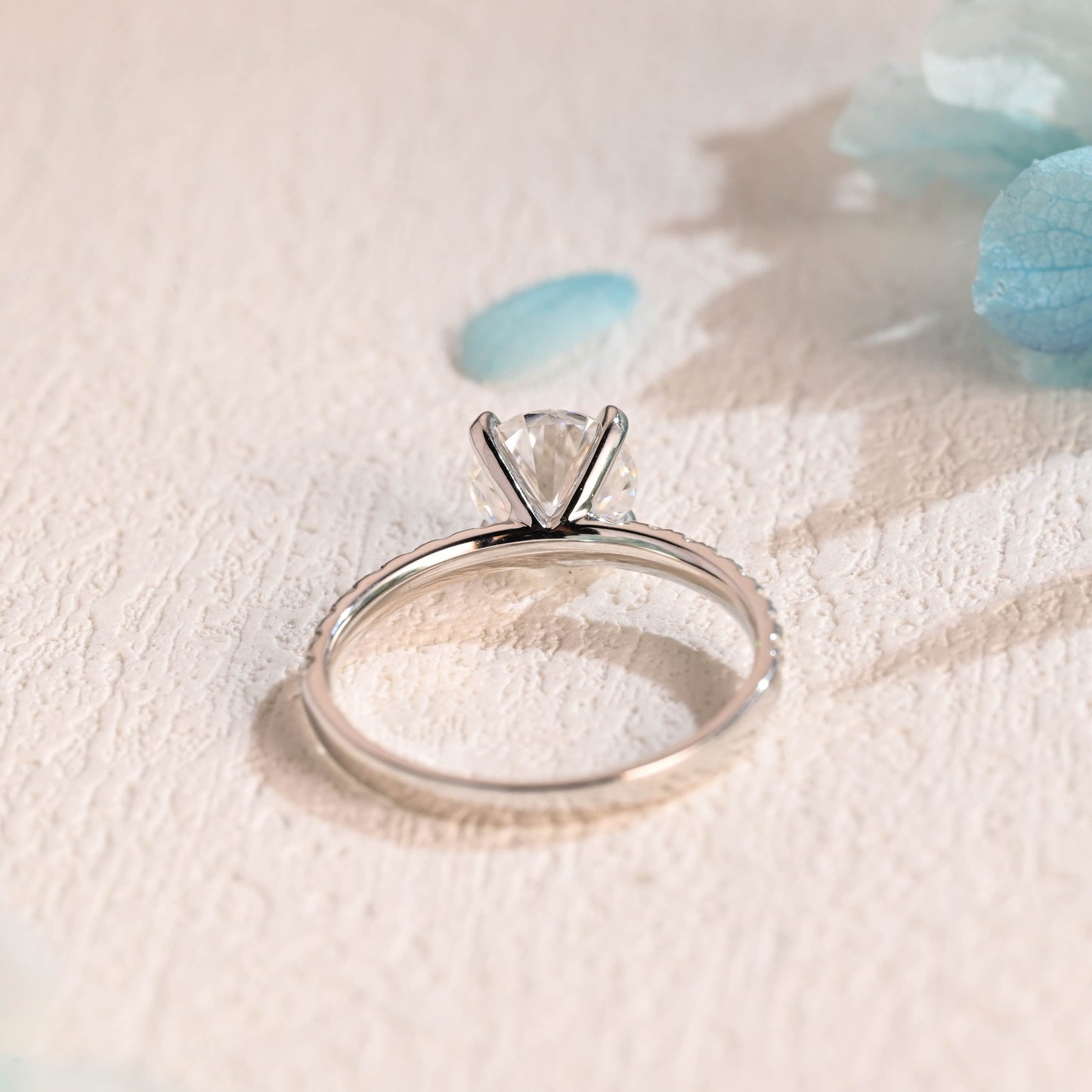 CausYou round cut moissanite engagement ring Solid Gold Round Cut Moissanite Engagement Ring, Wedding Ring, Proposal Ring, Gift for Women Wife