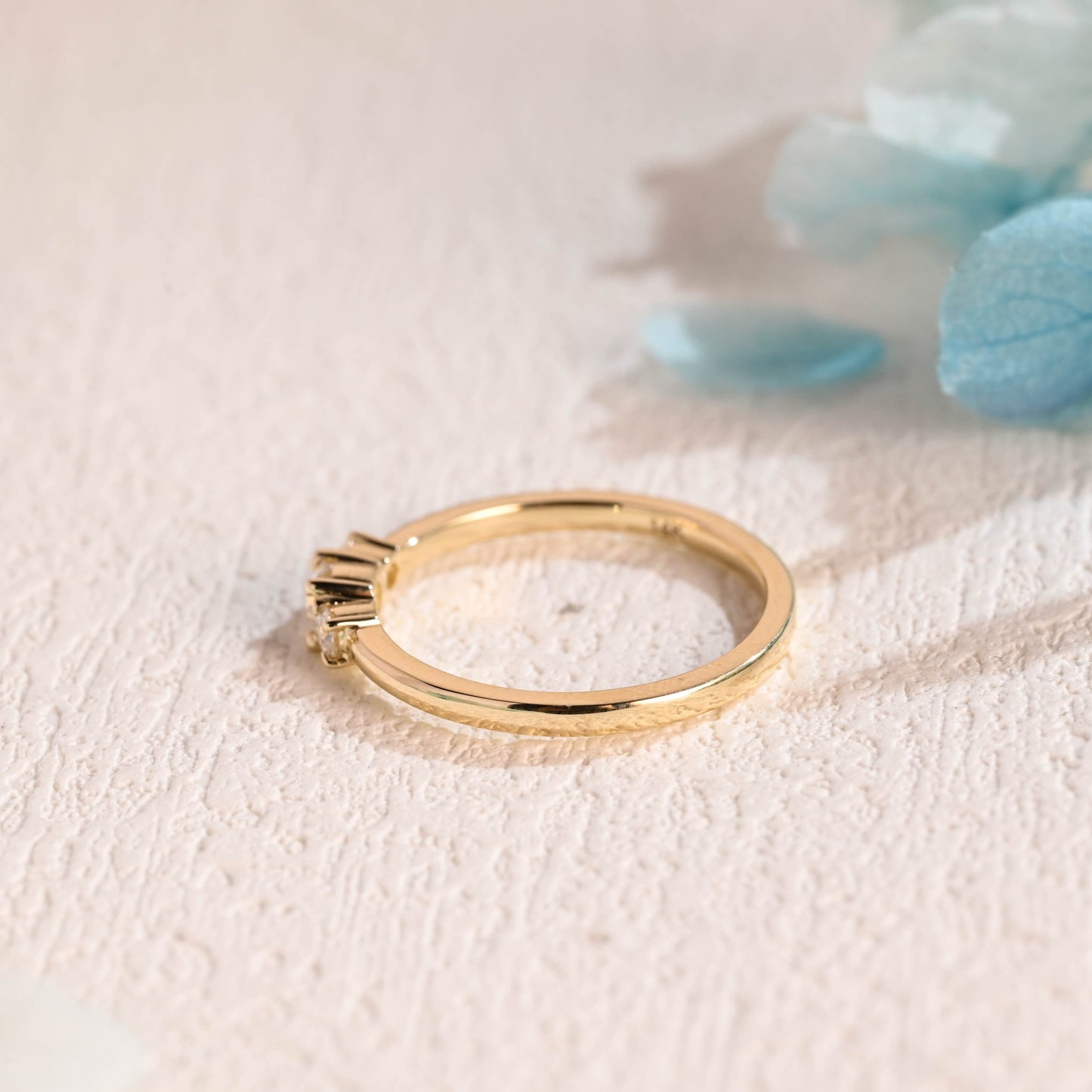 CausYou round cut moissanite engagement ring Solid Gold Round Cut Moissanite Wedding Ring, Wedding Band, Anniversary Gift for Women