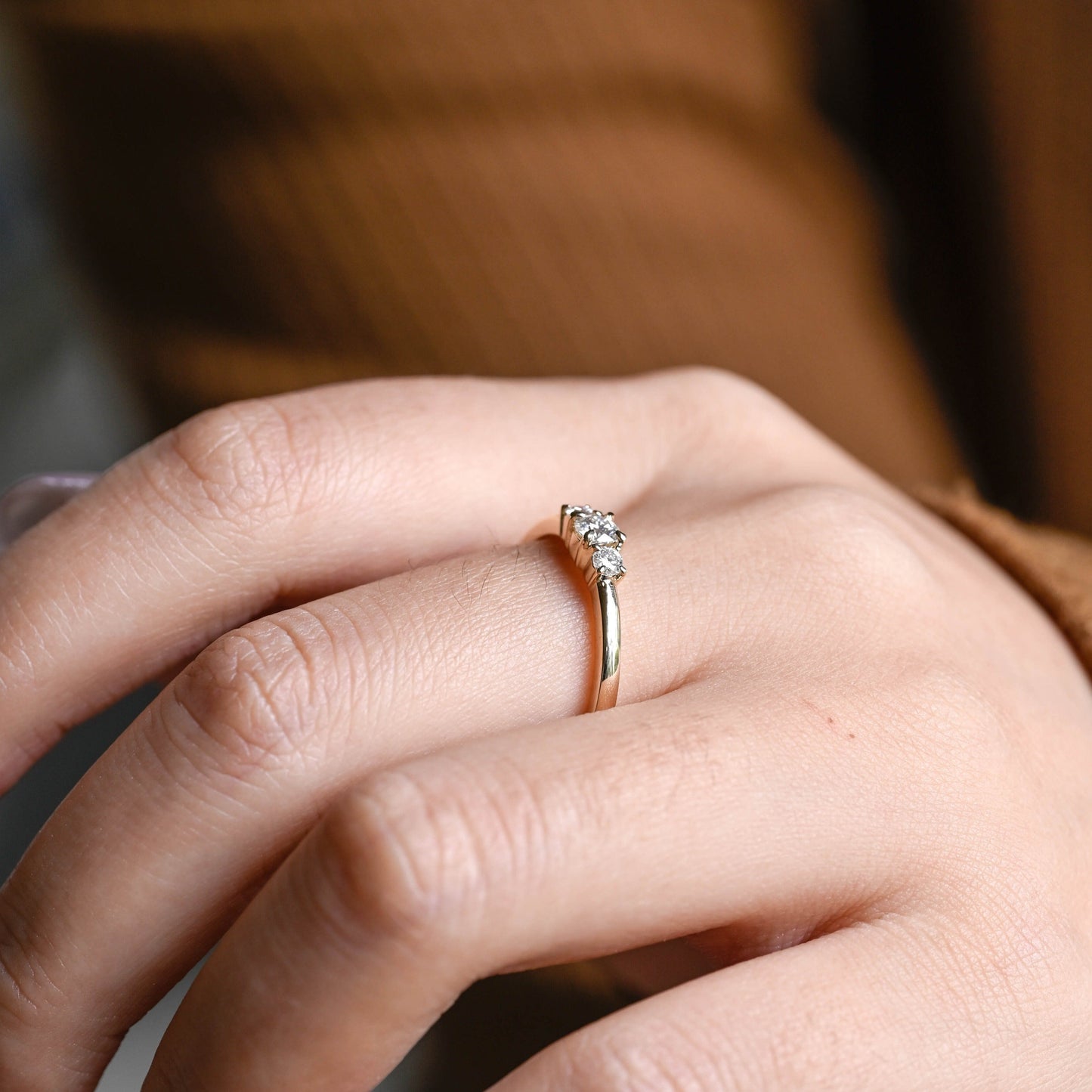 CausYou round cut moissanite engagement ring Solid Gold Round Cut Moissanite Wedding Ring, Wedding Band, Anniversary Gift for Women