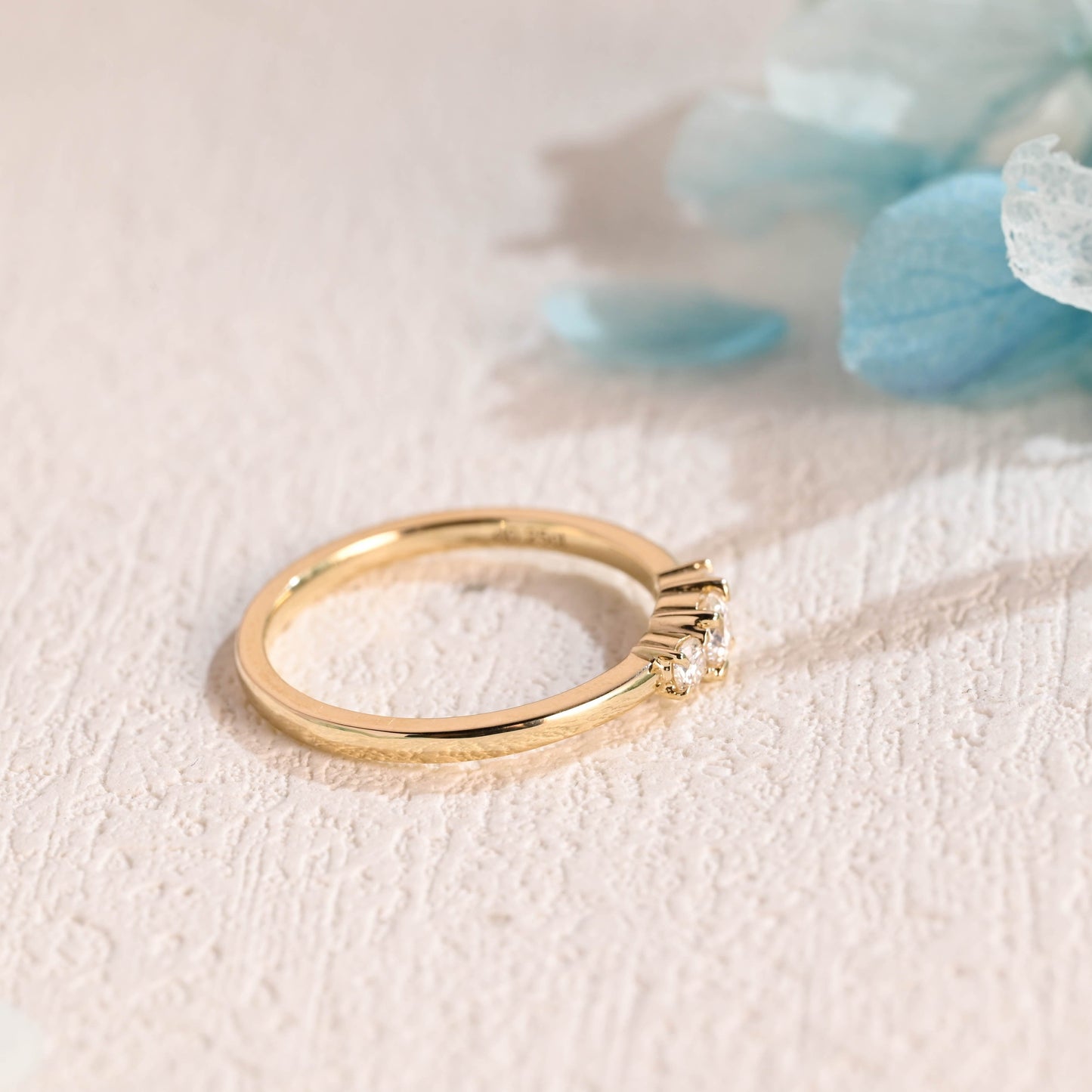 CausYou round cut moissanite engagement ring Solid Gold Round Cut Moissanite Wedding Ring, Wedding Band, Anniversary Gift for Women