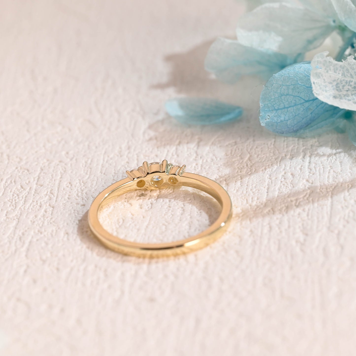 CausYou round cut moissanite engagement ring Solid Gold Round Cut Moissanite Wedding Ring, Wedding Band, Anniversary Gift for Women