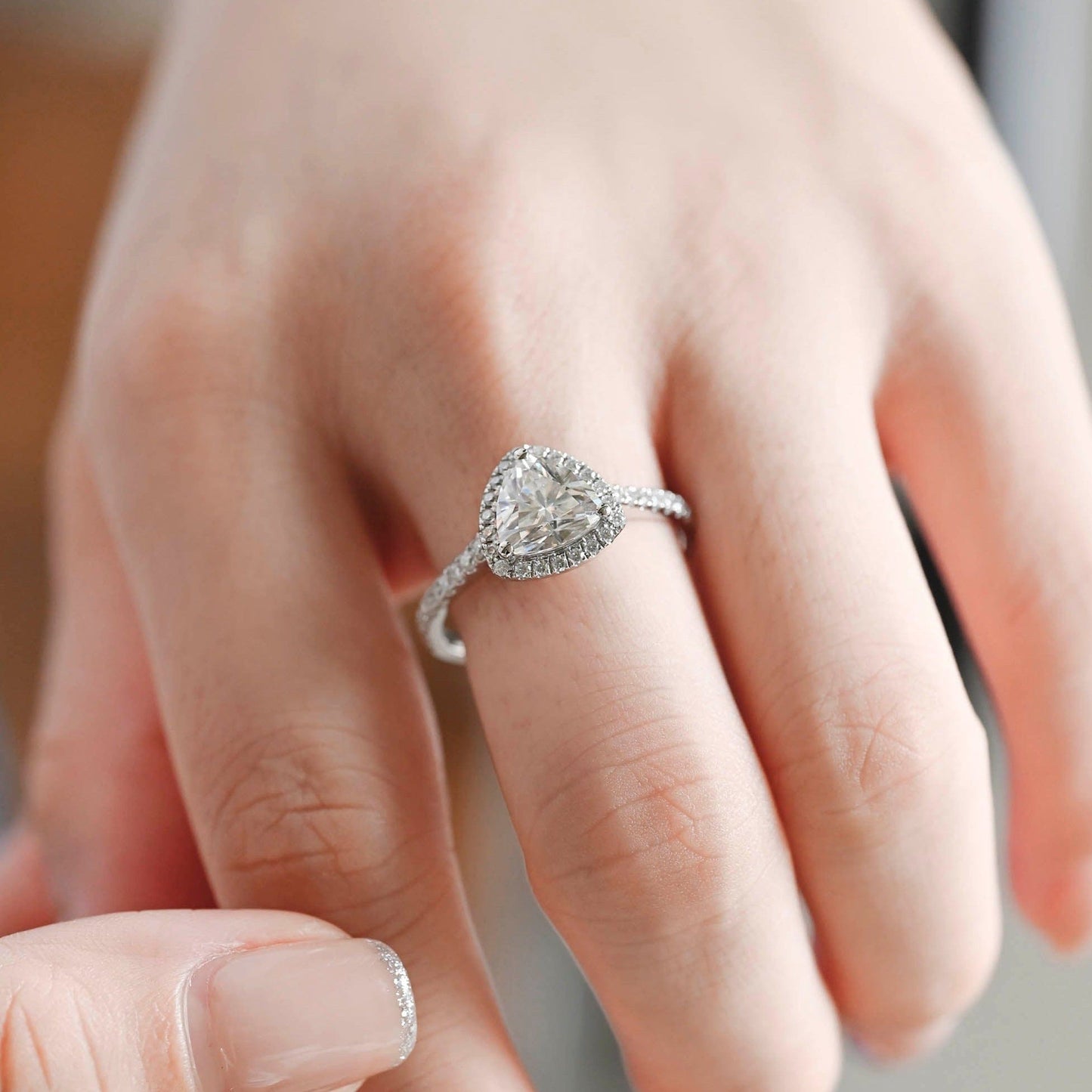 CausYou trillion cut diamond engagement ring CausYou Solid Gold D/VS1 Trillion Cut Diamond Ring, Lab Grown Diamond Engagement Ring, Wedding Promise Ring