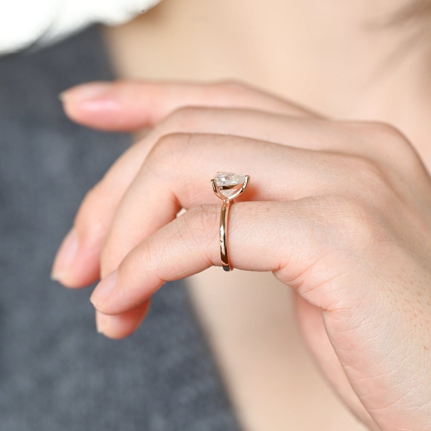 CausYou trillion cut diamond engagement ring CausYou Solid Gold D/VS1 Trillion Cut Lab Grown Diamond Ring, Trilliant Engagement Ring, Wedding Bridal Ring