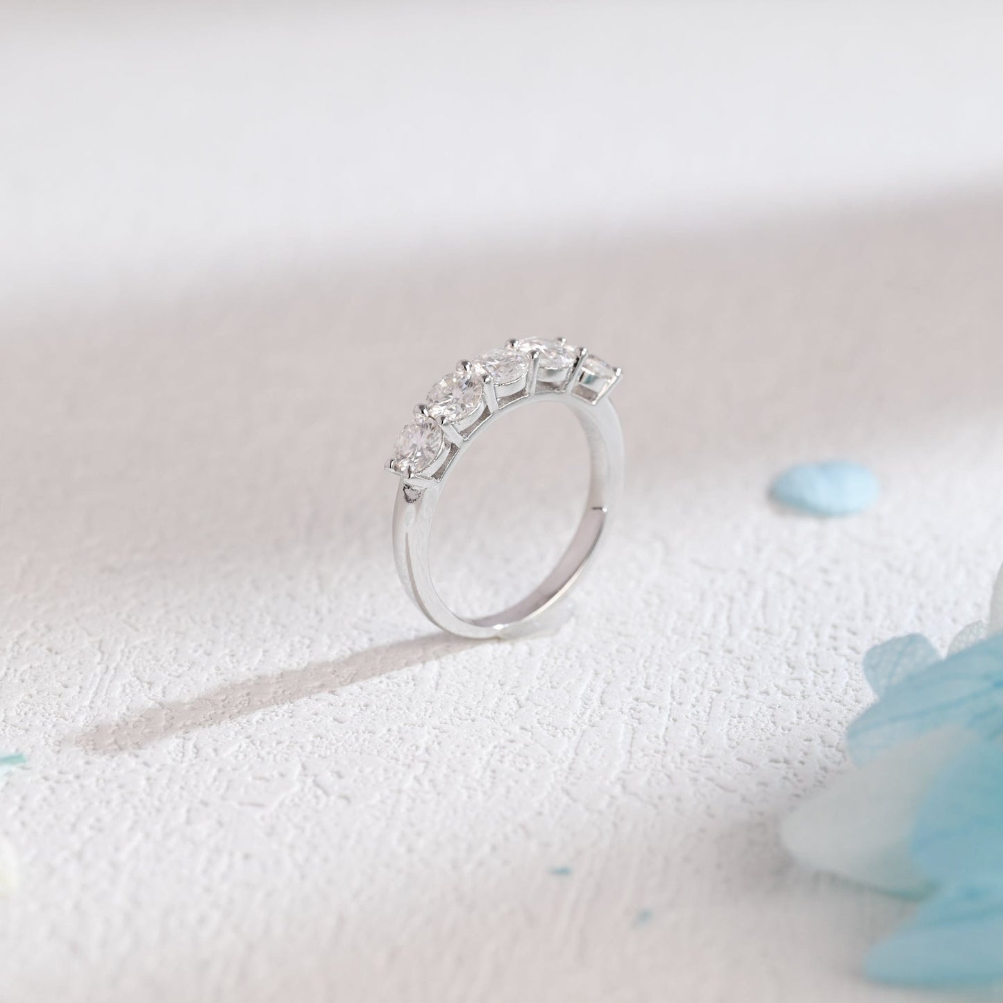 CausYou women's wedding ring 3mm Solid Gold Round Cut Moissanite Wedding Band, Wedding Ring