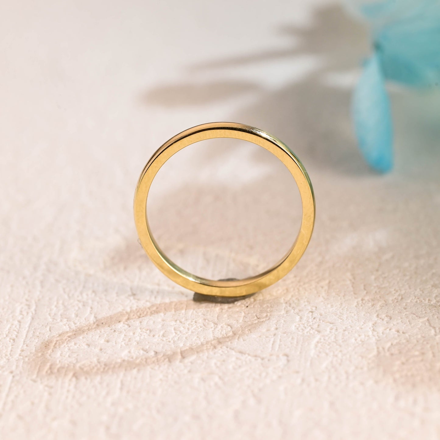 CausYou women's wedding ring Solid Gold 2mm Width Plain Wedding Band