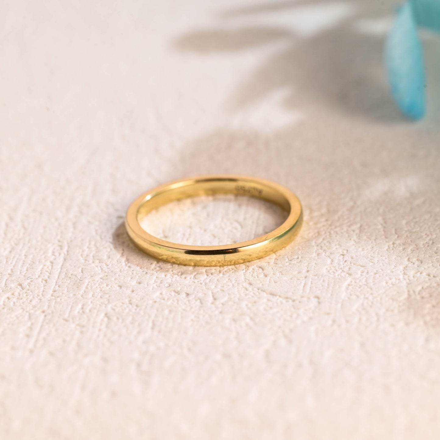 CausYou women's wedding ring Solid Gold 2mm Width Plain Wedding Band