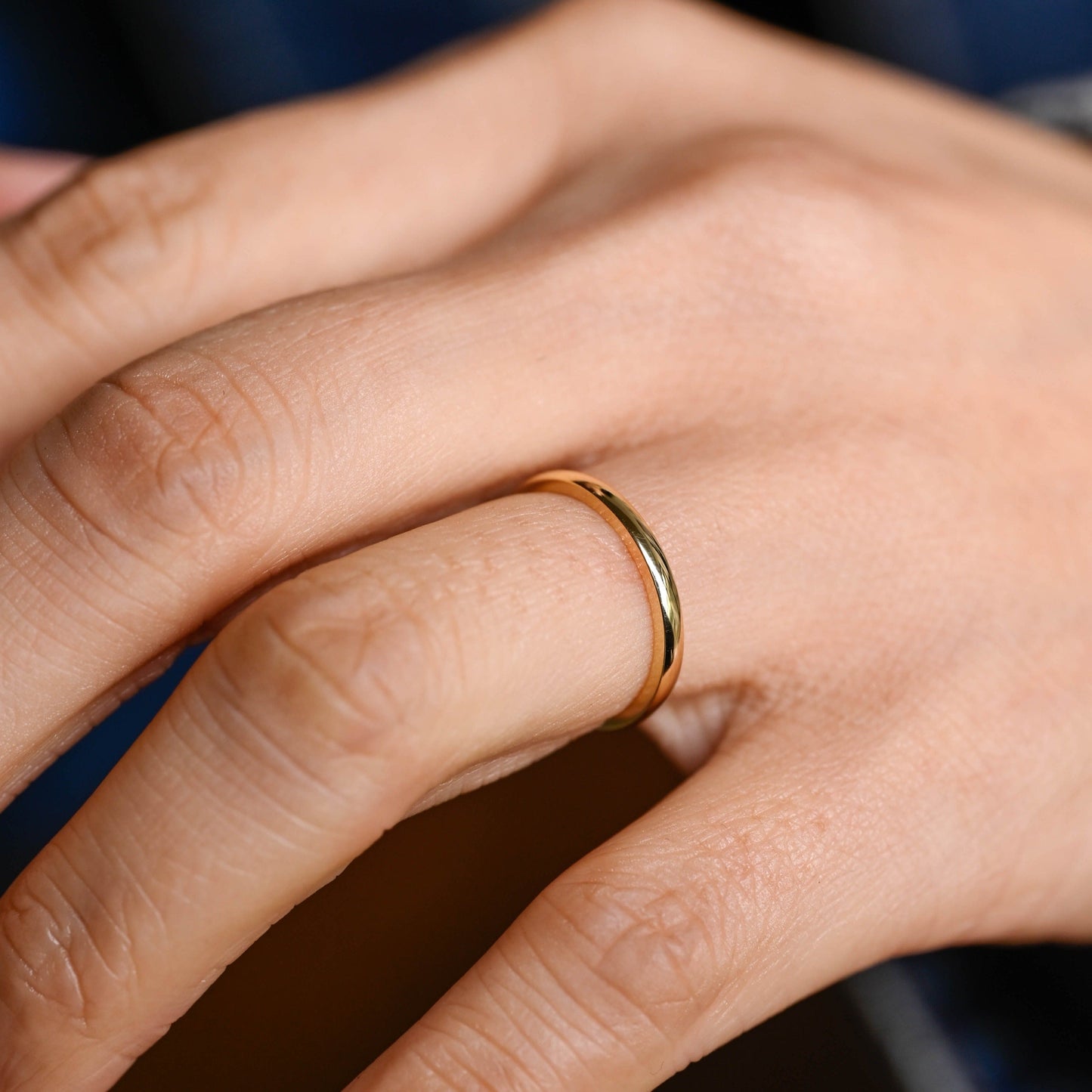 CausYou women's wedding ring Solid Gold 2mm Width Plain Wedding Band