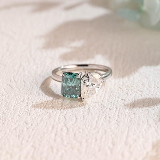 toi-et-moi-engagement-ring-green-moissanite-wedding-ring-radiant-ring